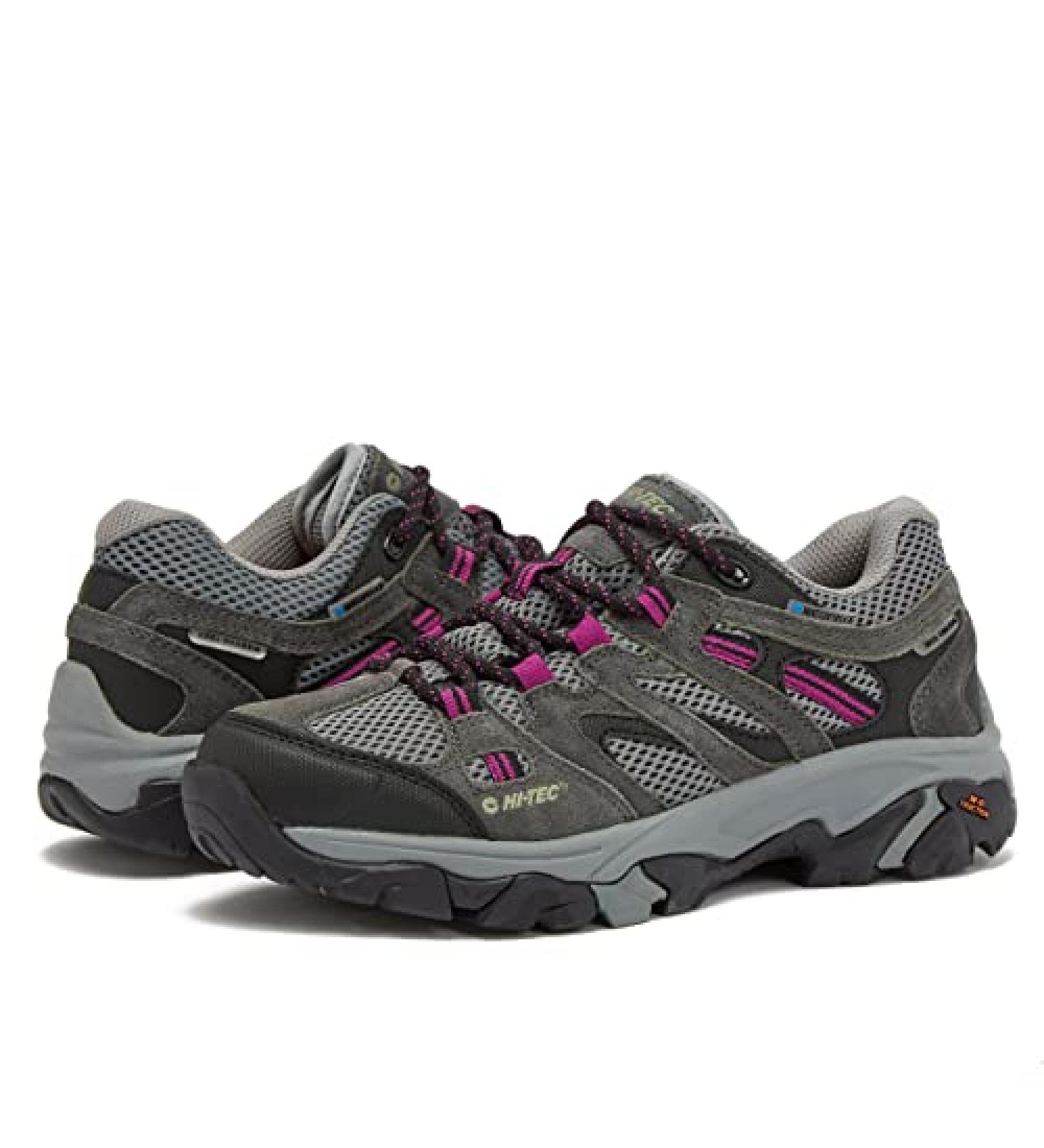 HI-TEC Apex Lite Low WP Women's Hiking Shoes | Waterproof & Lightweight Trail Shoes 8.5 Dark Grey/Dark Pink - Buy Online on GoSupps.com