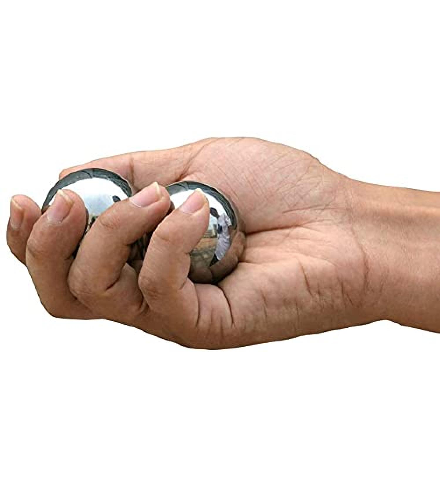Baoding Balls Massage Set | Chinese Health Exercise Stress Balls with Carrying Bag for Hand Therapy & Relaxation - Buy Online on GoSupps.com