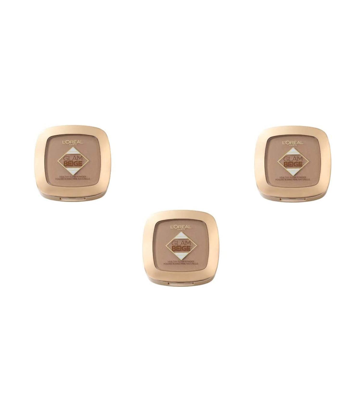 L'Or al Paris Glam Beige Healthy Glow Powder - Medium Dark (Pack of 3) | International Shipping Available - Buy Online on GoSupps.com