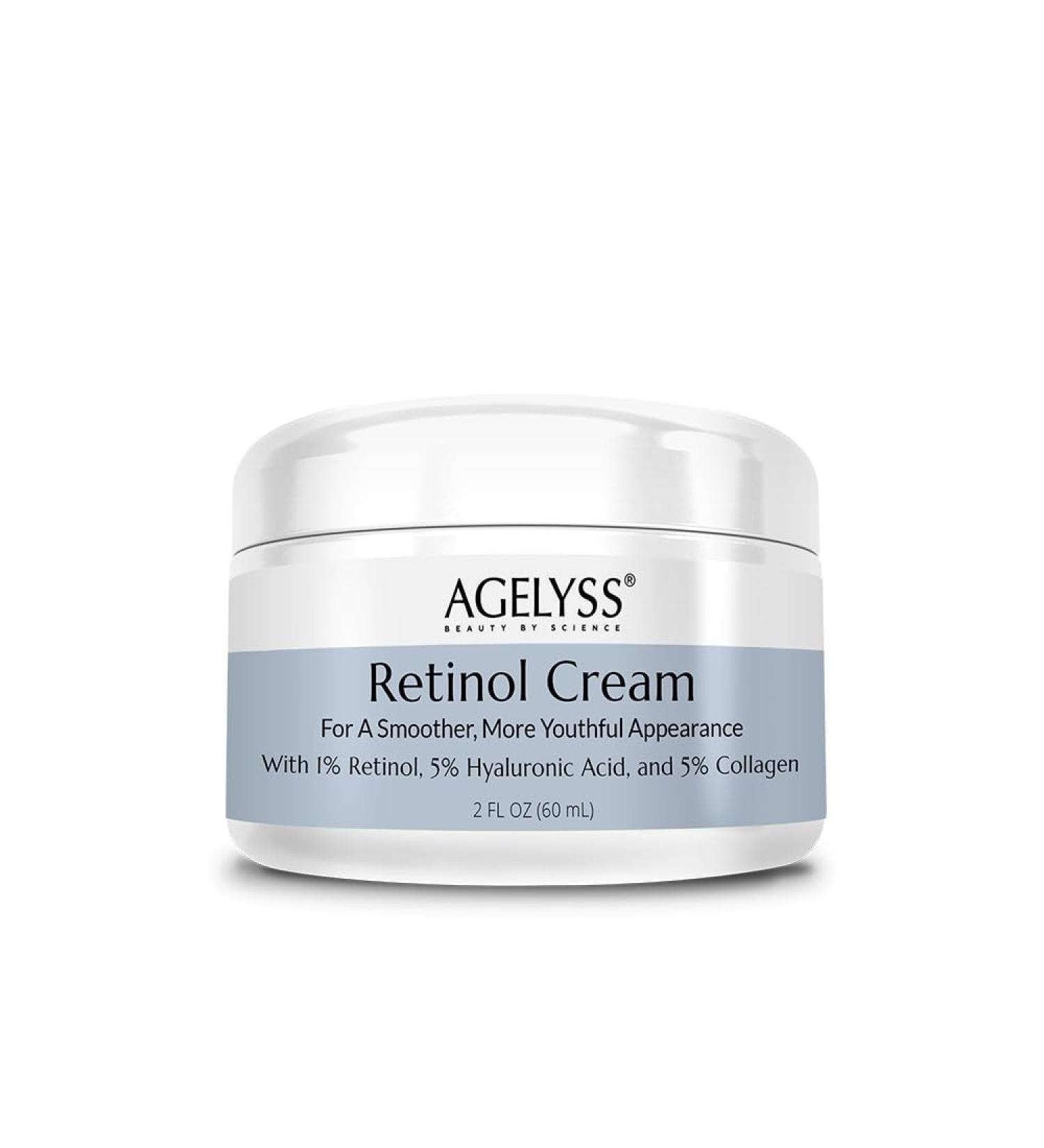 Agelyss Retinol Face Cream - 1% Retinol - Collagen, Hyaluronic Acid - 2 Fl Oz - 60mL - Pack of 1 - Buy Online on GoSupps.com