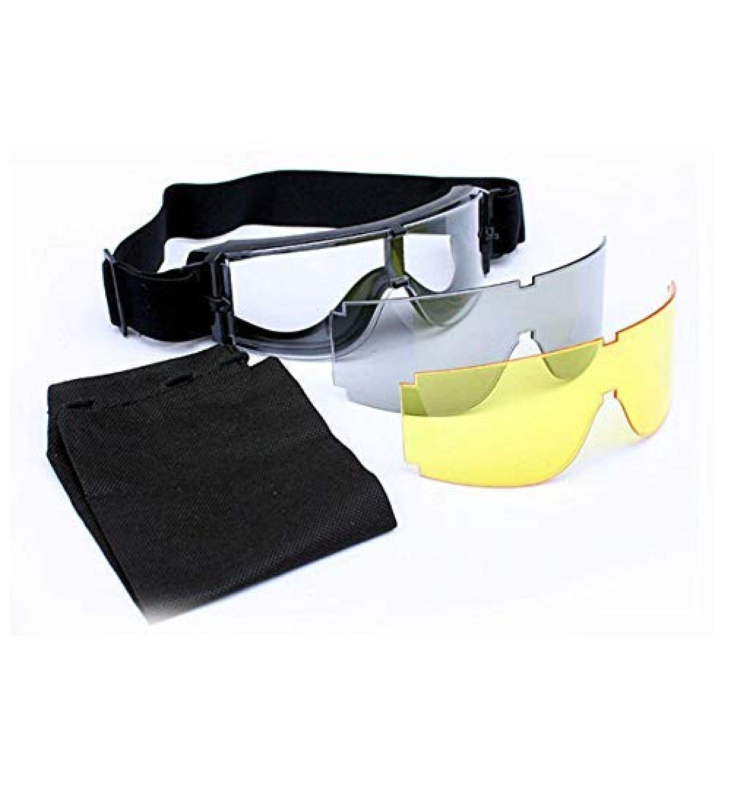 Airsoft Tactical Safety Glasses | Military Goggles with Interchangeable Lens for Paintball, Hunting, Shooting | Eye Protection Equipment - Buy Online on GoSupps.com