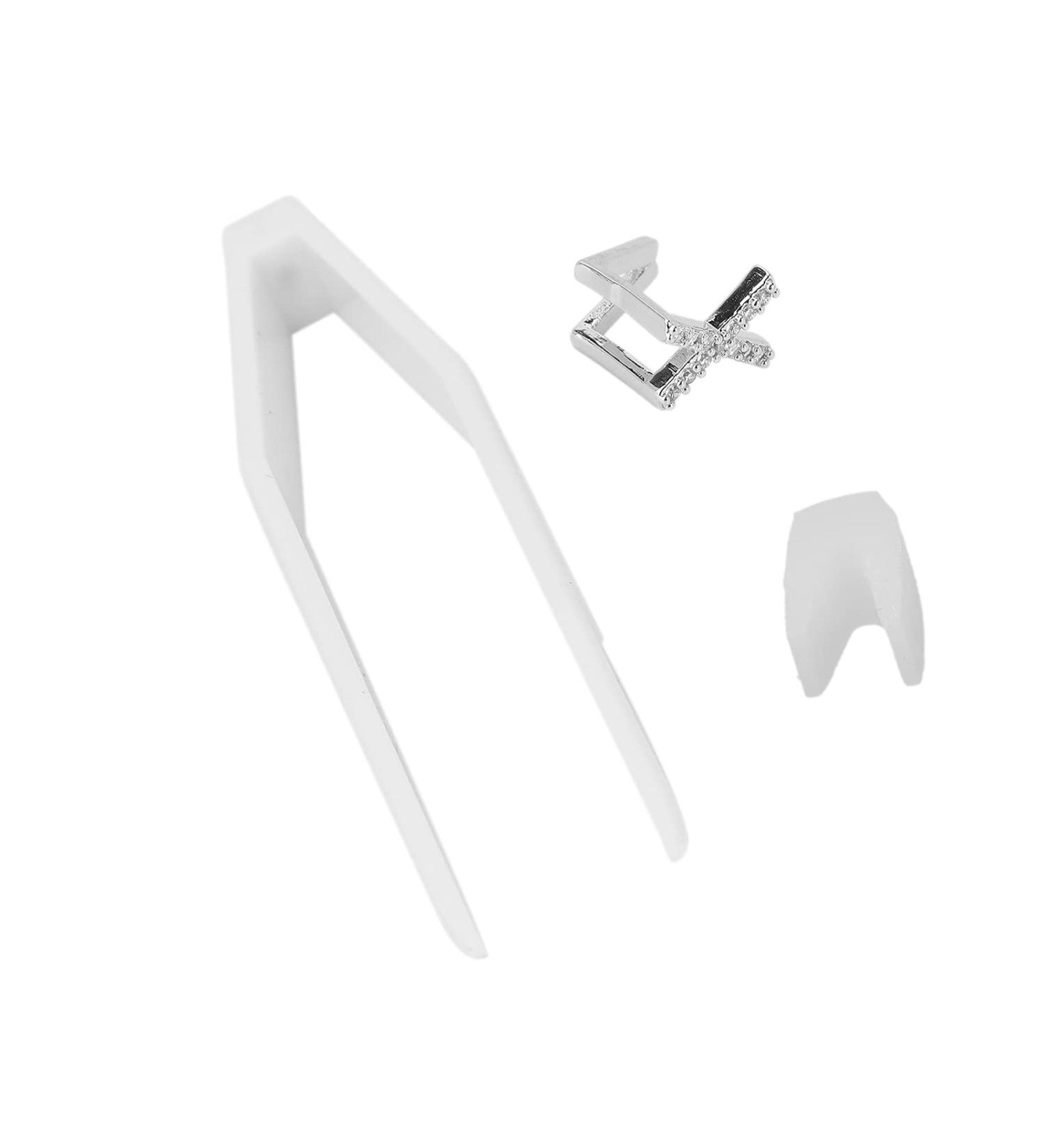 Plated English Letter X Teeth Brace Metal Fashionable Teeth Decoration Jewelry for Party (Silver Color) - Buy Online on GoSupps.com