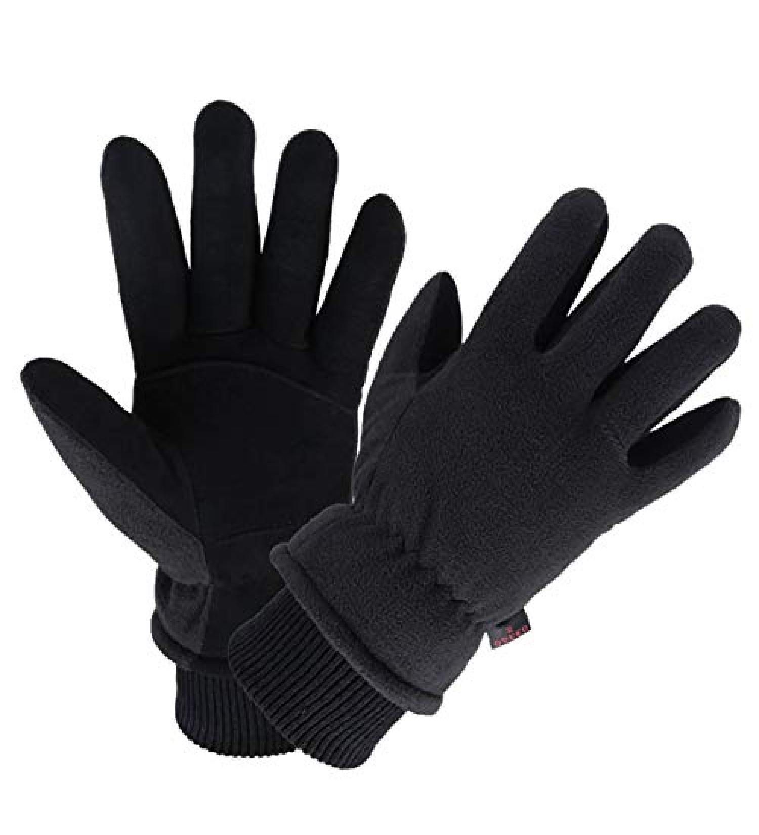 Winter Gloves -30F Coldproof Thermal Water Resistant Deerskin Suede Leather and Insulated Polar Fleece - Warm Men's & Women's Gifts for Driving, Cycling, Running, Hiking, Snow Ski - Black Medium (Men), Large (Women) - Buy Online on GoSupps.com