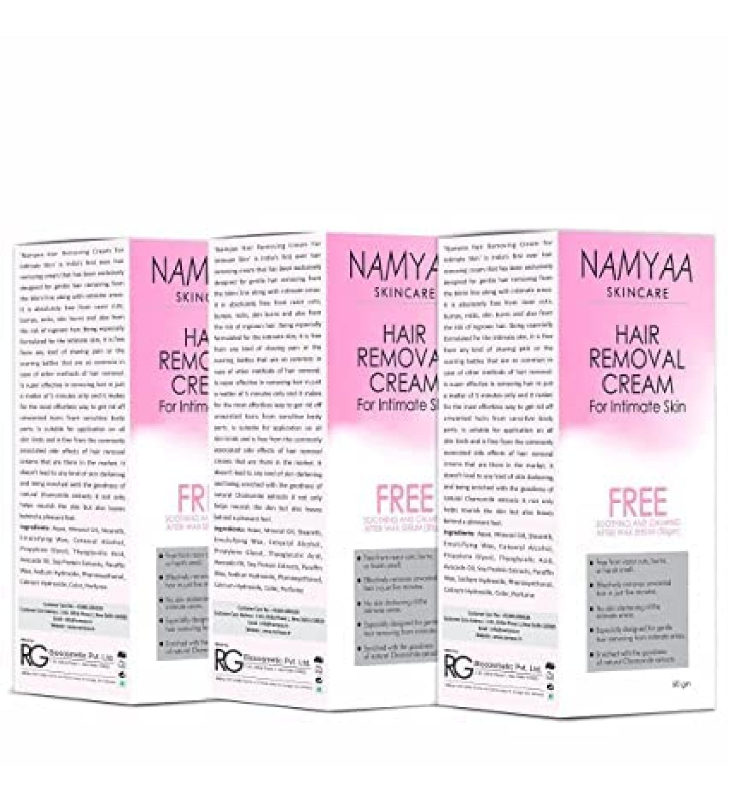 Namyaa Lot de 3 cr mes d pilatoire pour peaux intimes 60 g