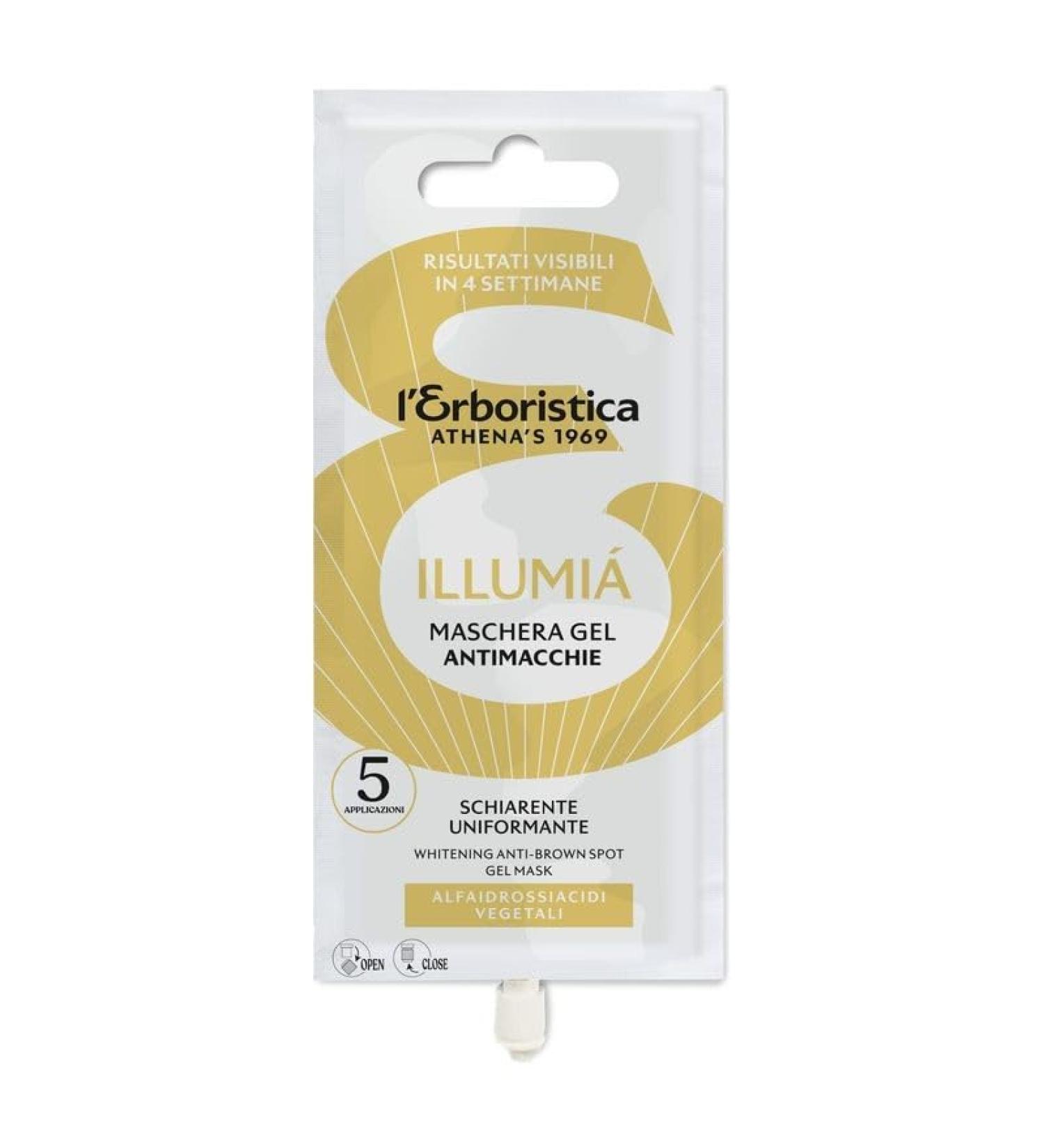 L ERBORISTICA L'Herboristique Illumia Brightening and Uniforming Anti-Spot Gel Mask 1 Resealable Bag of 15 ml x 5 Applications