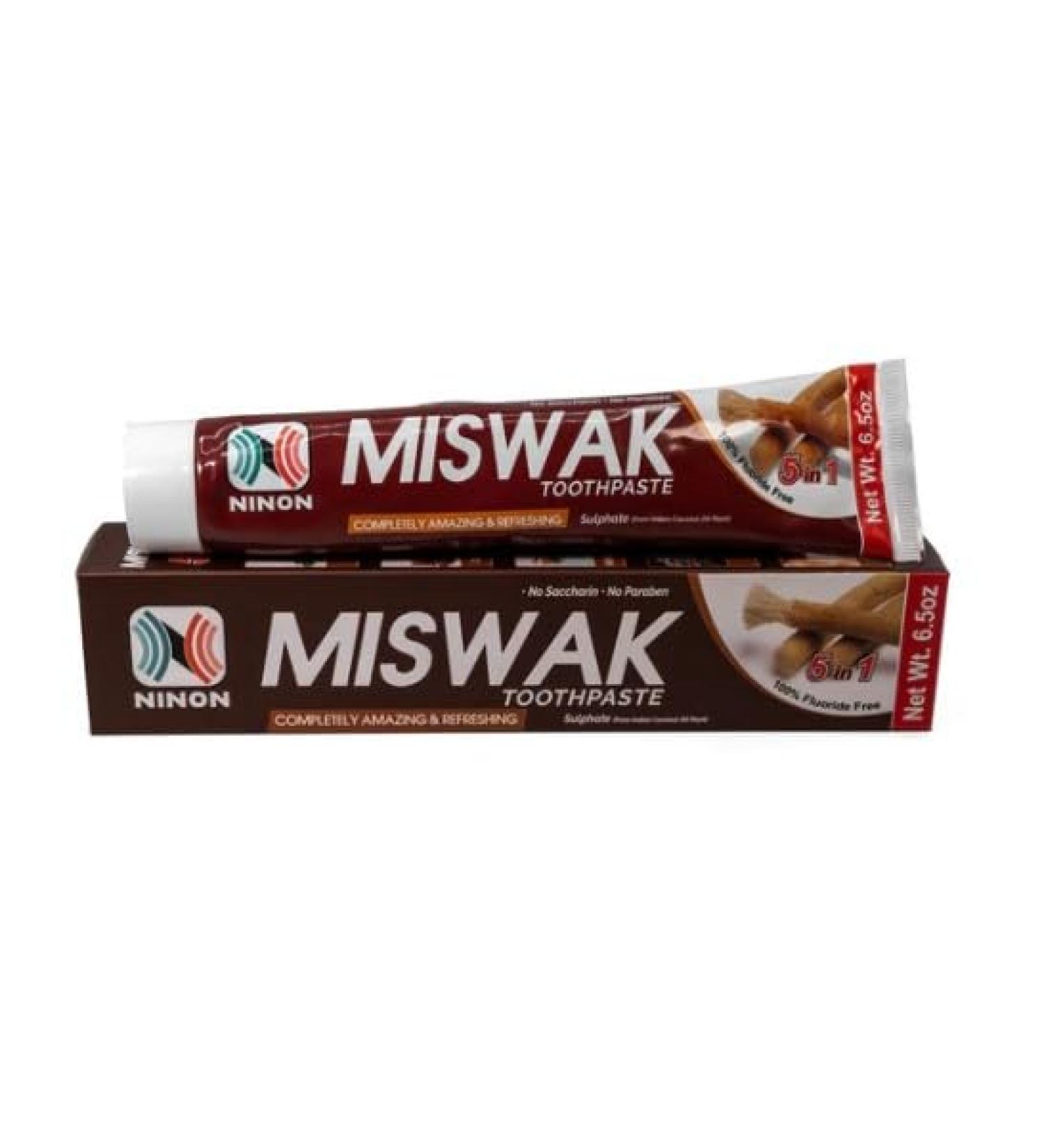 Ninon Miswak Toothpaste (6.5 oz)- 2 Pack 100% Fluoride Free - No Saccharin - No Paraben - Buy Online on GoSupps.com