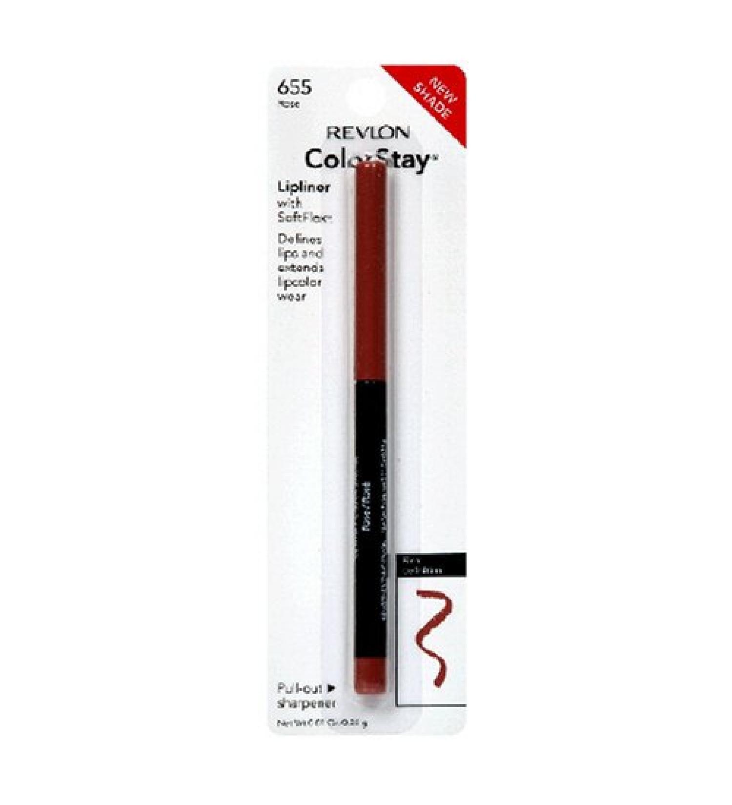 Revlon ColorStay Lipliner with SoftFlex  Rose 655  0.01 Ounce Red 0.01 Ounce (Pack of 1)