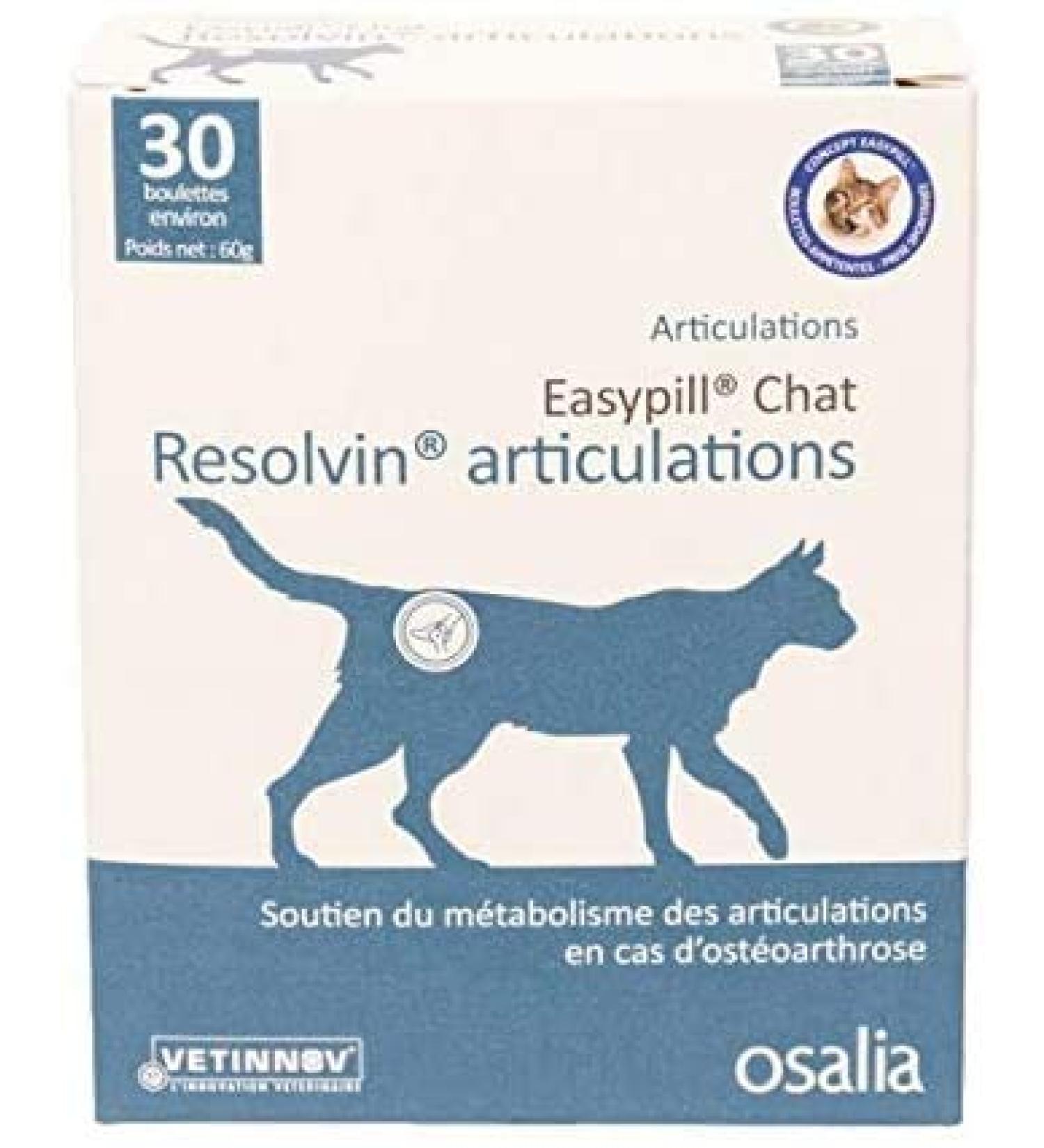 Easypill Resolvin Flex Cat Joint Care Supplement For Cats Provides Glucosamine and Chondroitin To Aid The Resolution Of Inflammation Contains Vitamin E To Protect The Joints 30 x 2 Grams Pellets