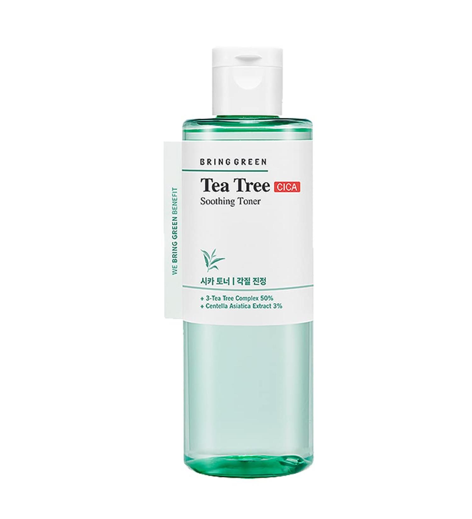 BRING GREEN Tea Tree CICA Soothing Toner - Redness Relief & Hydrating Exfoliating Toner for Oily Skin | Korean Acne Treatment for Sensitive Skin - Buy Online on GoSupps.com