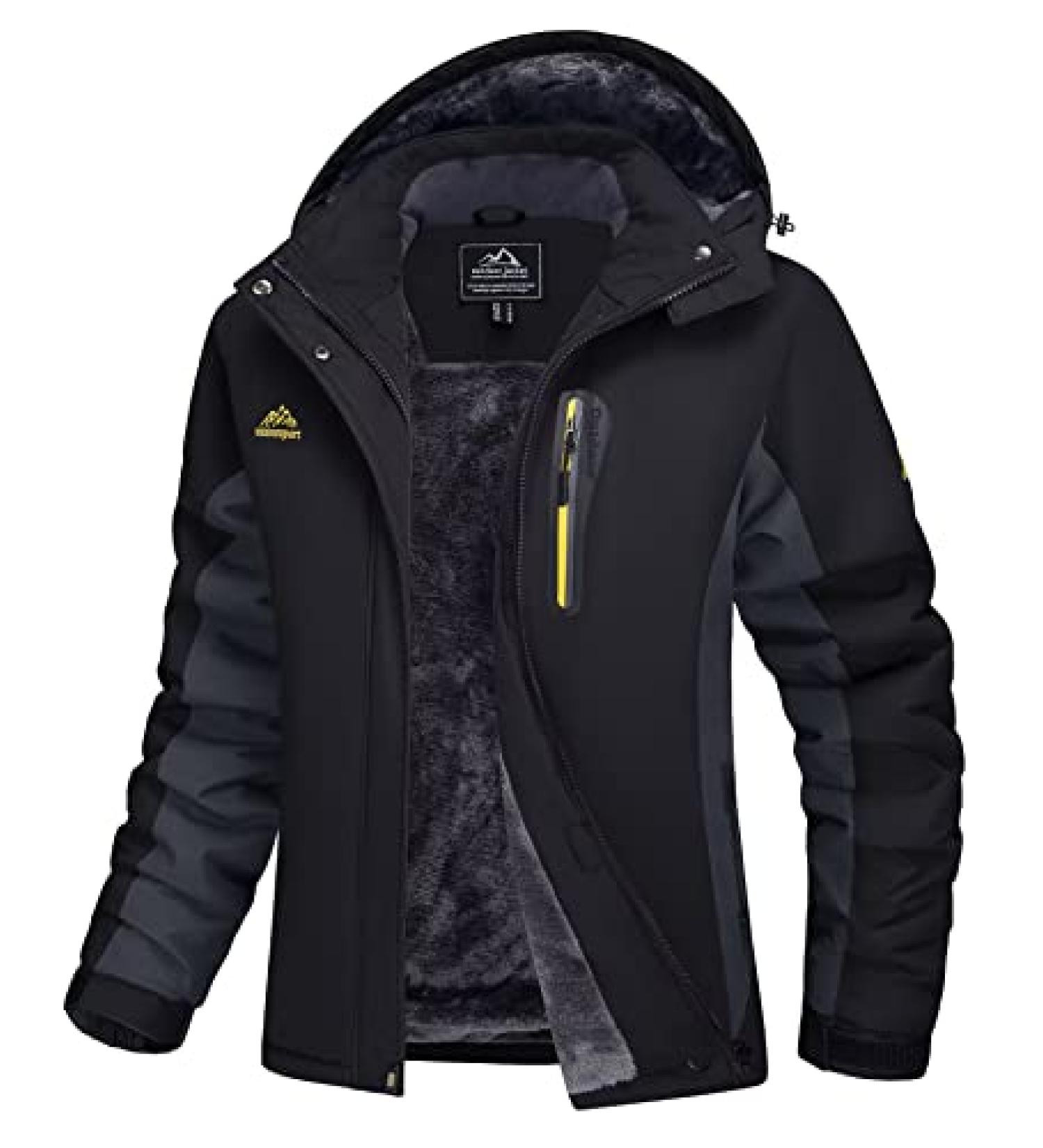 Magcomsen Women's Winter Snow Ski Jacket | Water-Resistant Parka with Hood | Windproof & Rainproof | Fleece Lined | Black - Size XX-Large - Buy Online on GoSupps.com