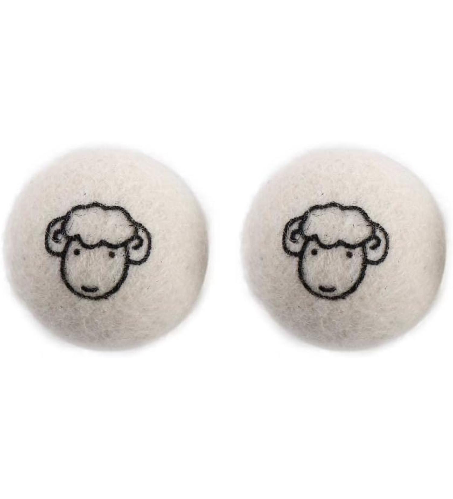 2Pcs White Wool Dryer Balls Reusable Laundry Balls Softener Washing Fleece Dry Kit Anti-Static Reduce Wrinkles and Save Time Drying Ball Laundry House Supplies(with Pattern) White No - Buy Online on GoSupps.com