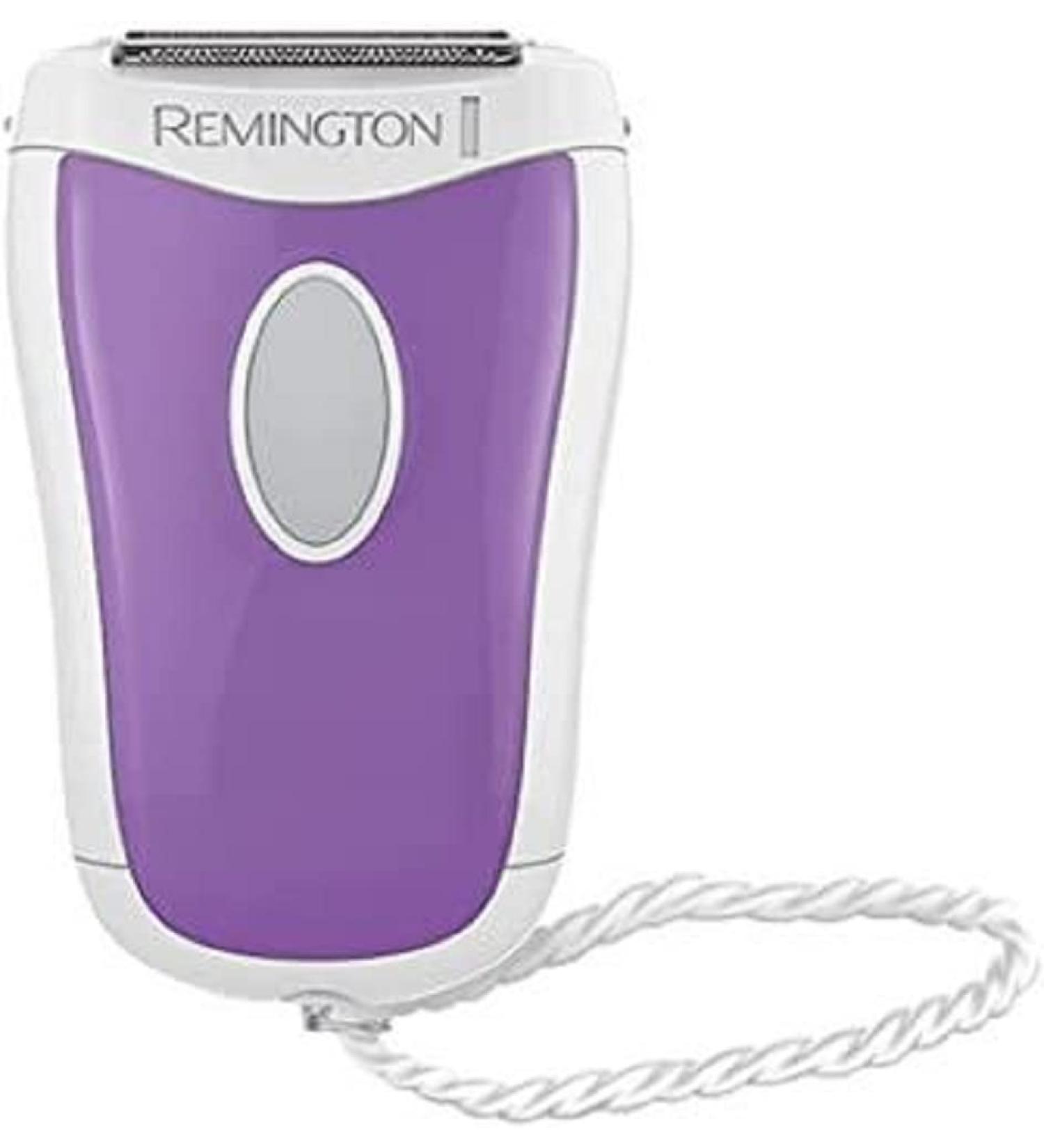 Remington ladies shaver Compact smooth&silky WSF4810 angled shaving head wet and dry applications white/purple