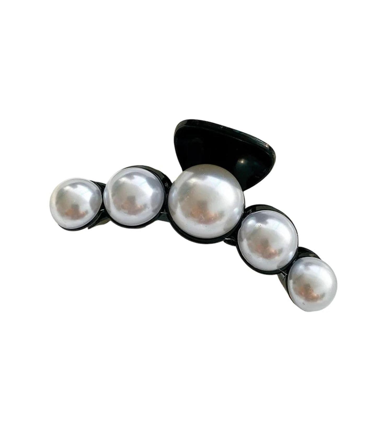 New 2025 Big Pearl Hair Claw For Women Ladies Makeup Hair Barrettes Hair Accessories Korean Cross Crab Fashion New For Fashion Headwear Jewelry Fashion Accessories Creative Gift - Buy Online on GoSupps.com