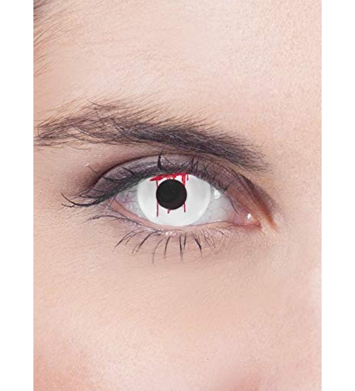 Buy Bleeding Eye White Contact Lenses - Motif Lens with Prescription - Ideal for Halloween Carnival & Parties - -3.0 Diopters - Ships Internationally - Buy Online on GoSupps.com