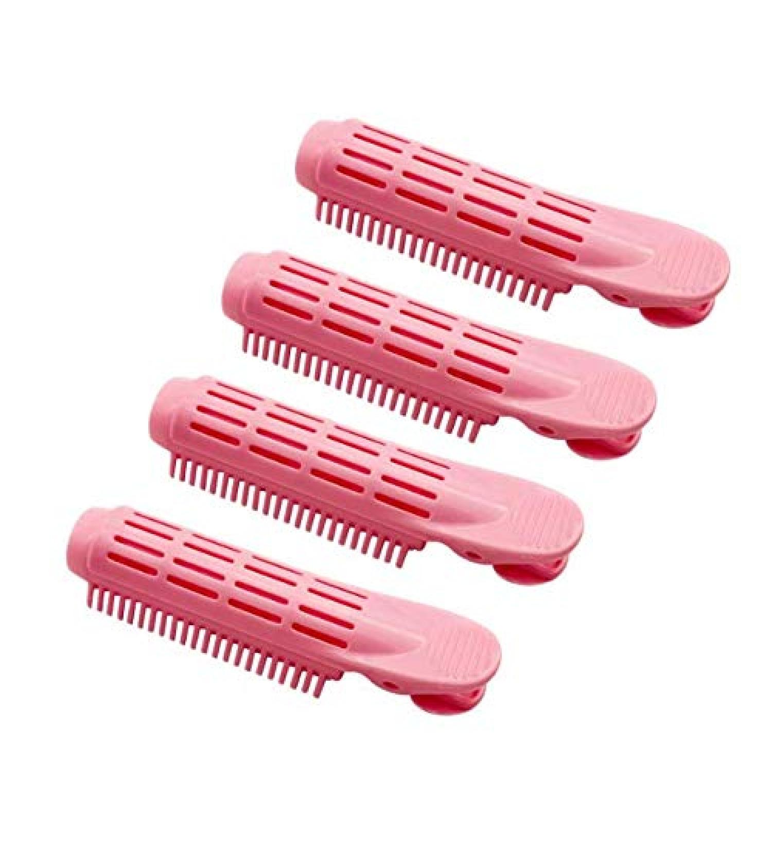 KDDOM 4 Pcs Pink Volumizing Hair Root Clip Set - DIY Fluffy Curler Clamps for Natural Fluffy Hair - Salon Wave Hair Root Clip for Volume Boost - Buy Online on GoSupps.com