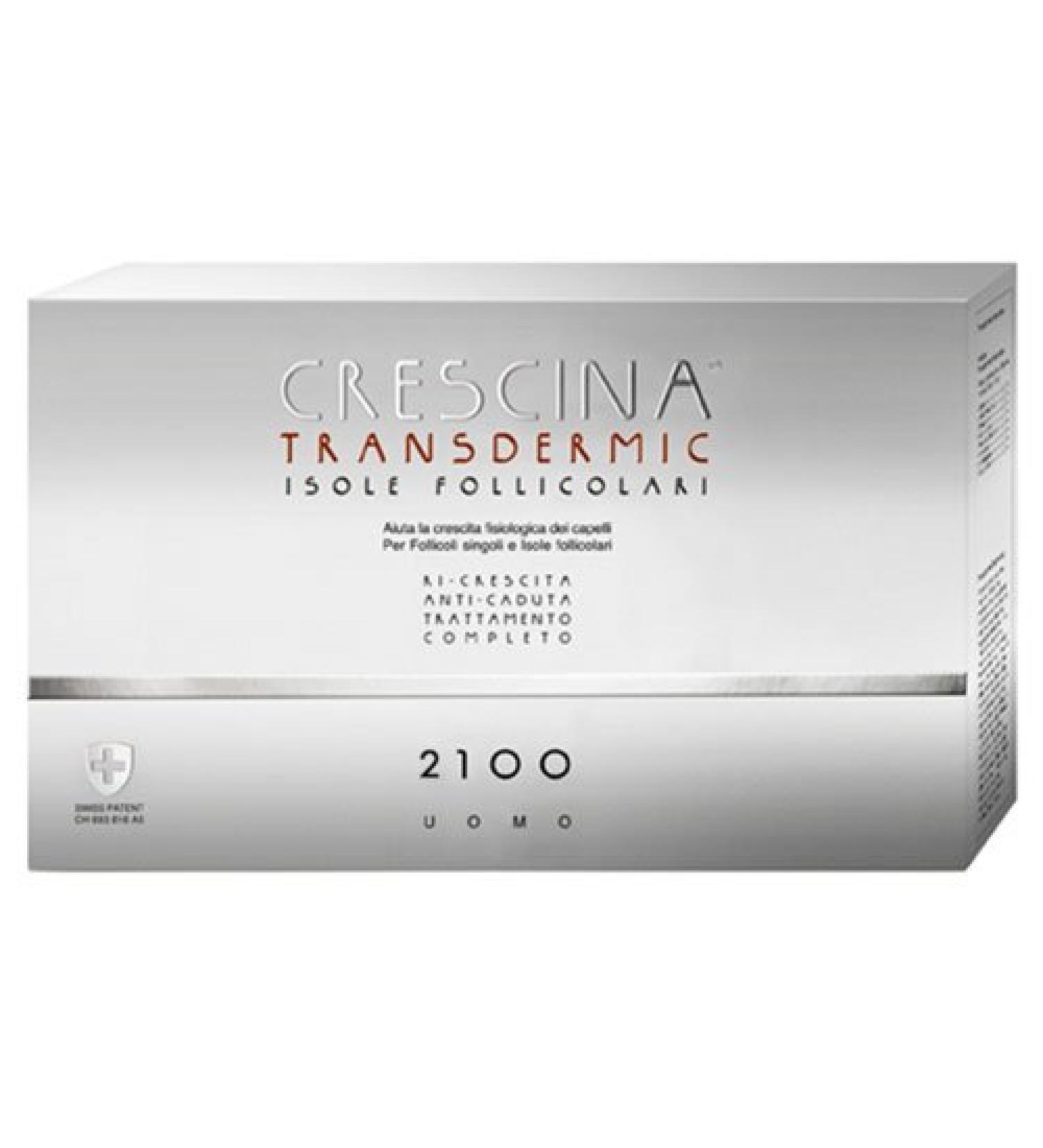 LABO Crepina TransSDERMIC les FOLLICULAIRES TRAITEMENT COMPLET RECROISSANCE + ANTI-CADUTE 2100 Soin Cheveux Homme 20+20 Ampoules