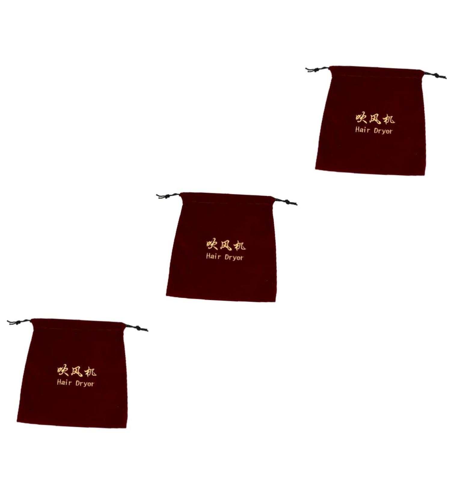 FOMIYES 3 Pcs Hair Dryer Storage Bag Travel Blow Dryer Makeup Organizer Bag Hair Dryer Bag Hanging Plush Bag Claretx3pcs 30x26cmx3pcs - Buy Online on GoSupps.com