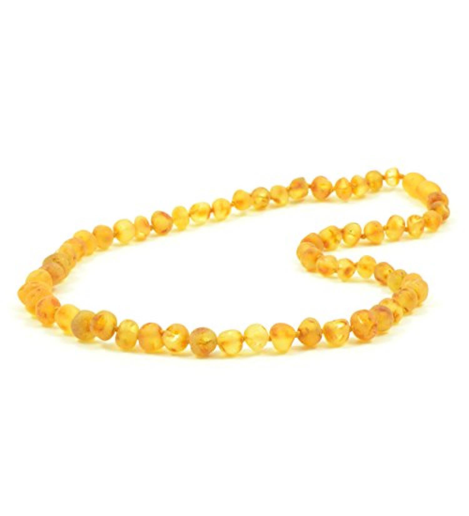 Certified Baltic Amber Adult Necklace - Raw Honey Color - Hand-made with Screw Clasp - 17.7 Length from Baltic Amber Land - Buy Online on GoSupps.com