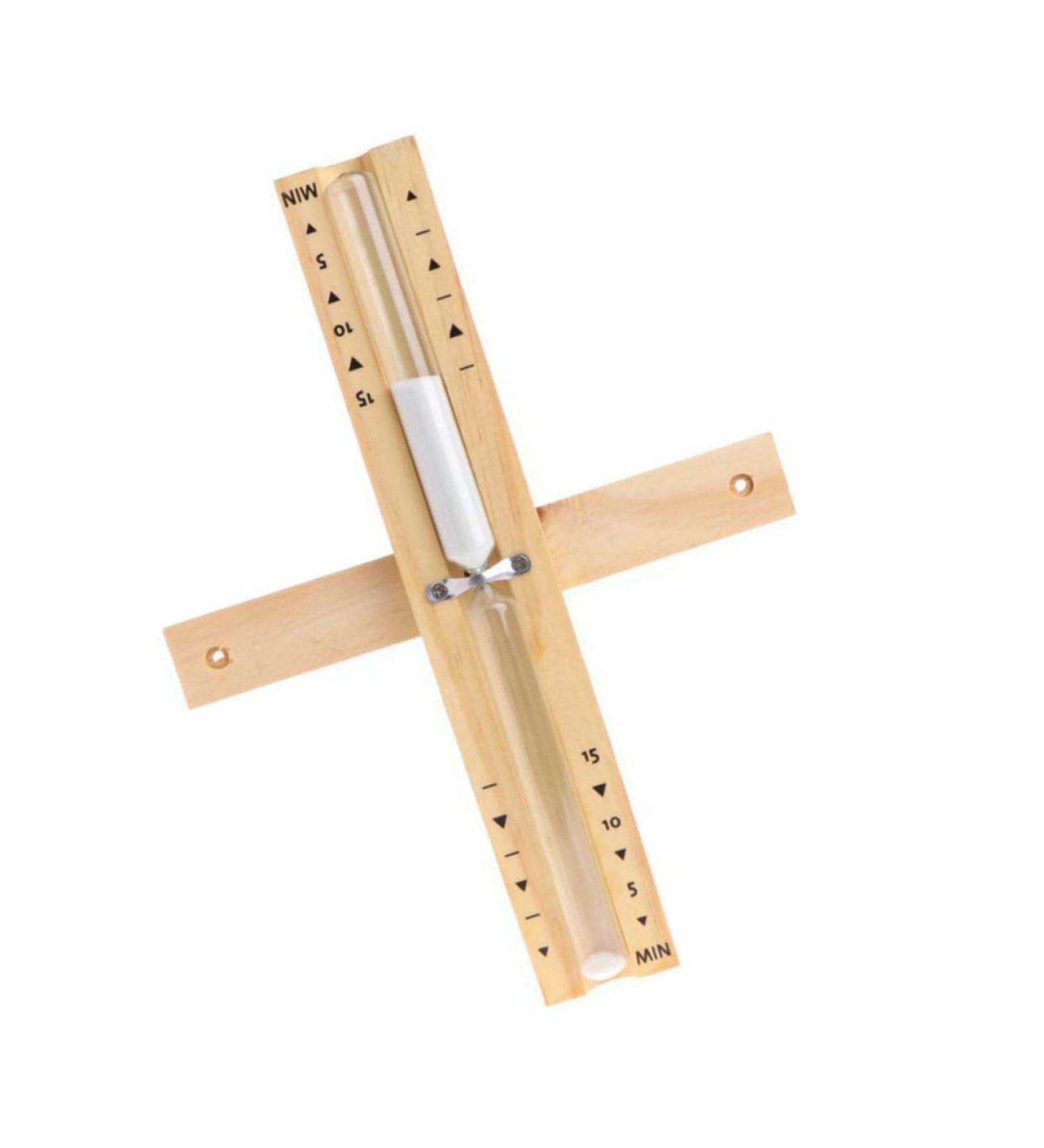 Yardwe 15-Minute Rotating Sauna Clock - Wooden Hourglass Sand Timer for Bathroom & Spa - International Shipping Available - Buy Online on GoSupps.com