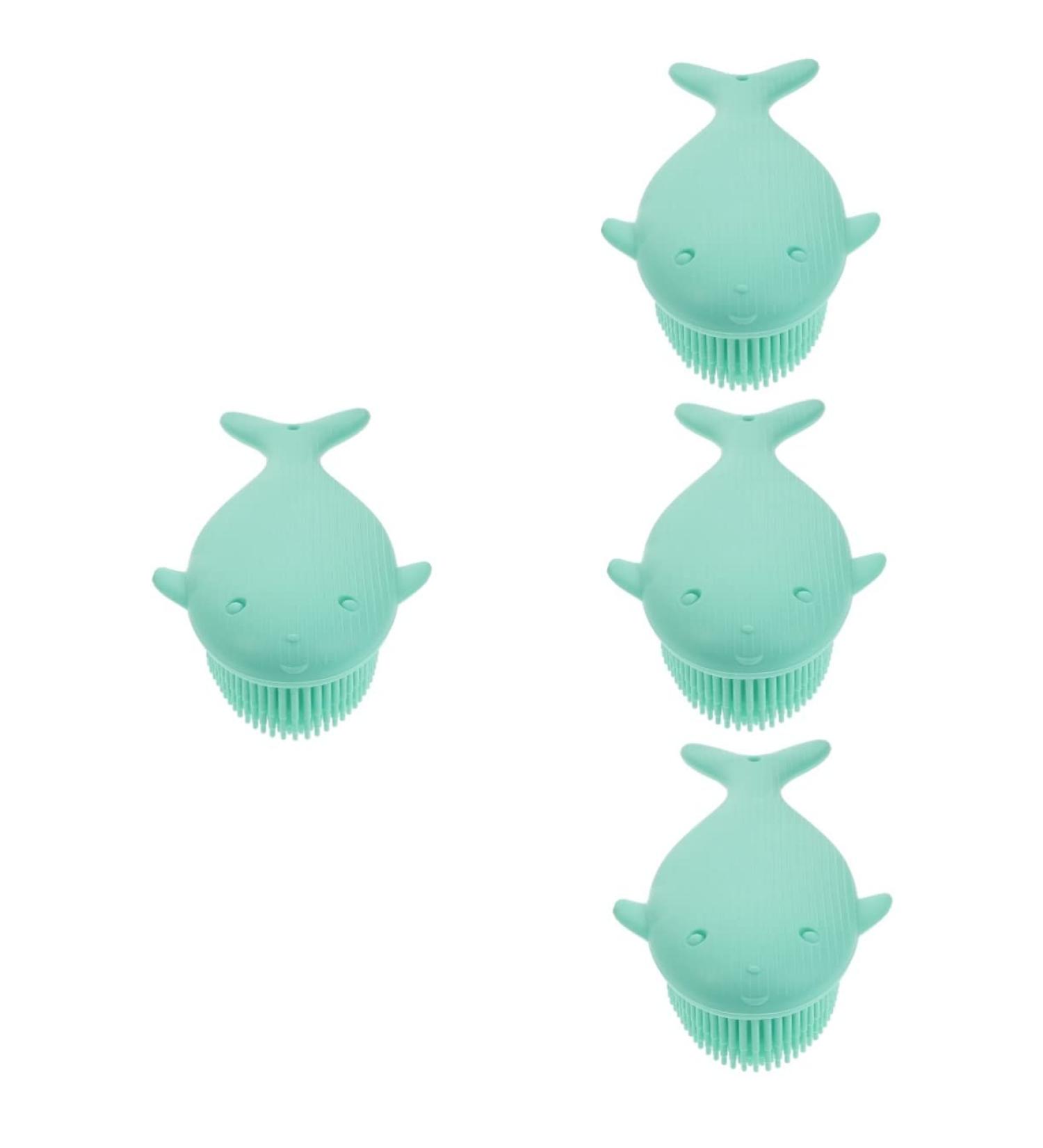 4pcs FOMIYES Silicone Newborn Baby Massage & Shampoo Brush Set - Soft Shower Scrubber for Bathing Supplies - Buy Online on GoSupps.com