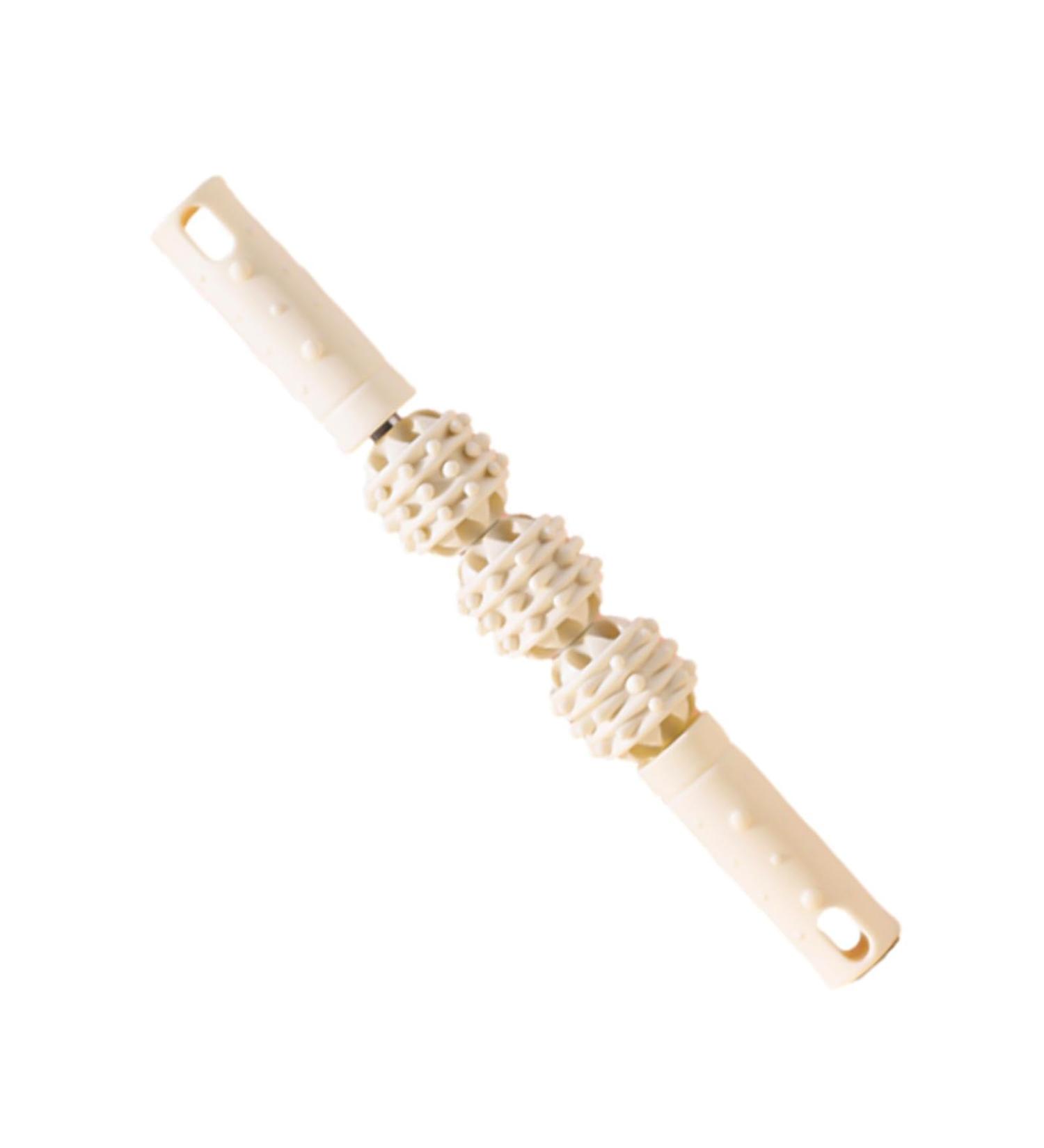 Portable 4-in-1 Flexirolle Massage Scooter | Yoga Roller & Stick Massager for Muscle Relief & Flexibility | Travel-Friendly Therapy Tool - White S - Buy Online on GoSupps.com