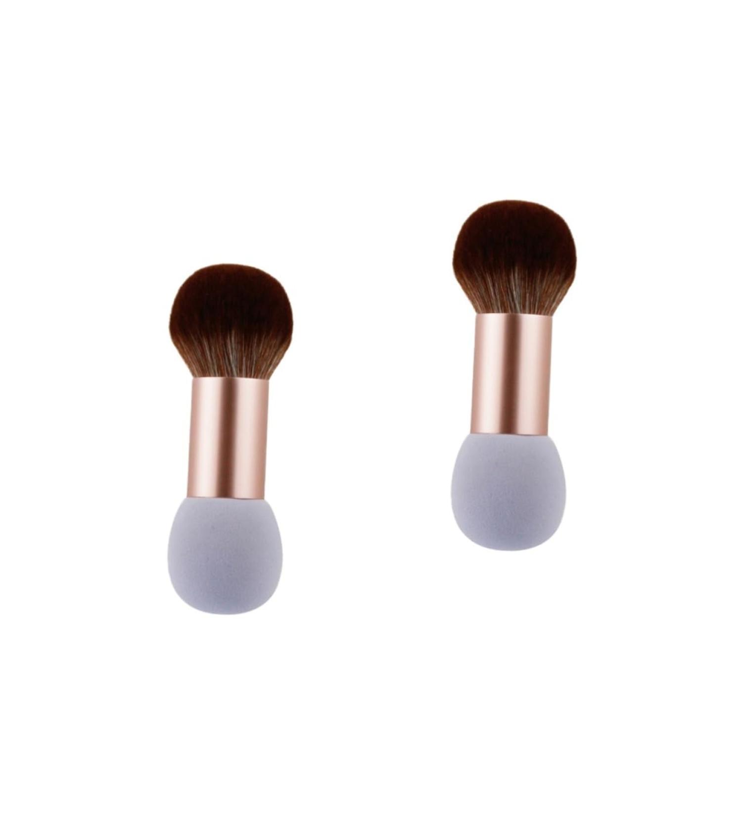 Set of 2 Makeup Cosmetic Tool Foundation Make-Up Powder Brush Cosmetic Brush Tool Dropshipping Painting Foundation Brush Blush Brush Double Brush Wooden Handle - Buy Online on GoSupps.com