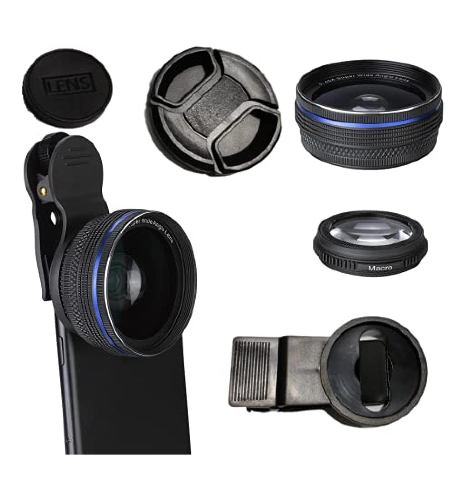 37mm Phone Camera Lens Kit | 0.45X Super Wide Angle + 15X Macro Lens | Professional HD Camera Lens for Smartphone/Tablet | No Dark Corners - Buy Online on GoSupps.com