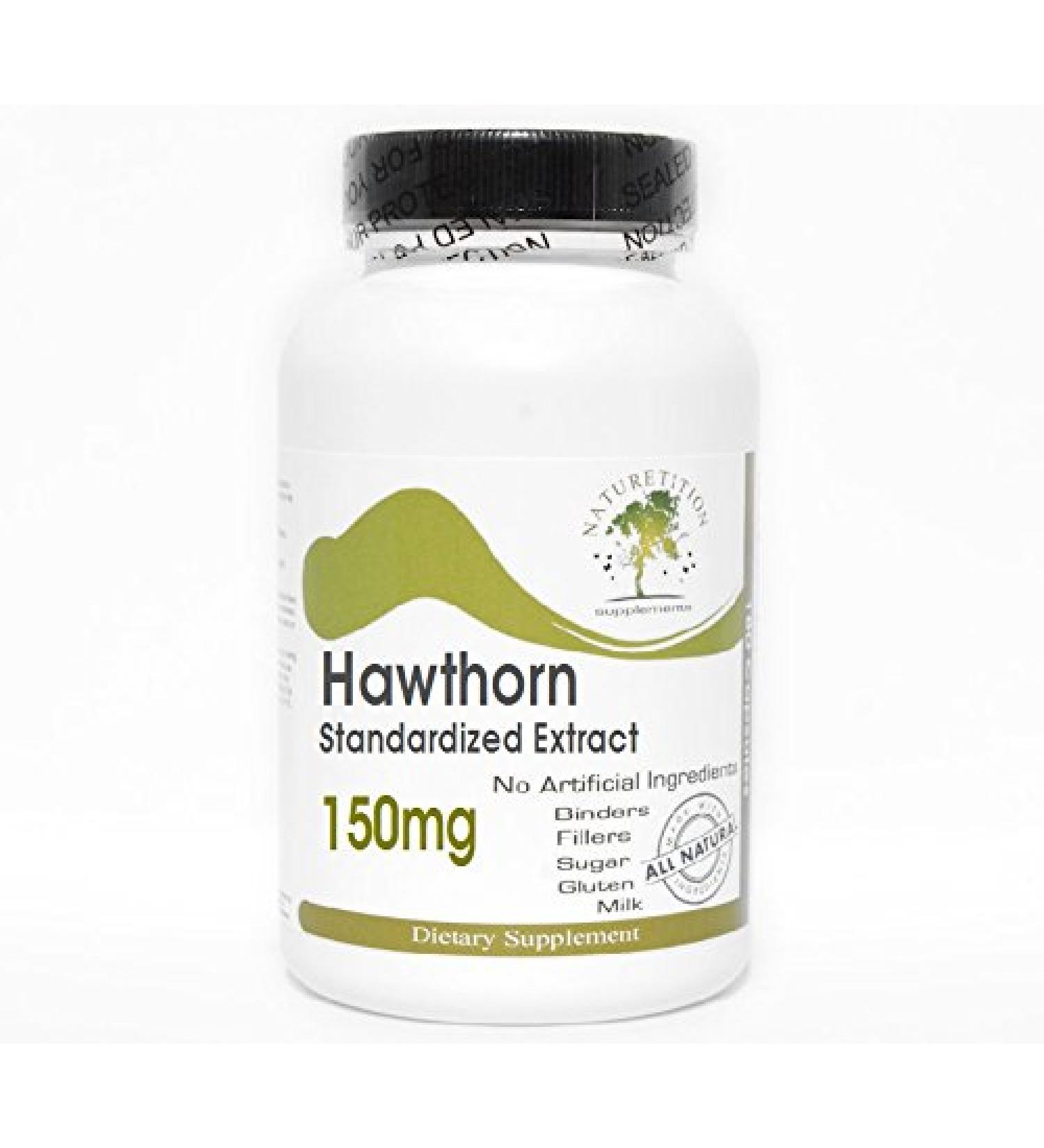 Hawthorn Standardized Extract 150mg 100 Capsules - No Additives Naturetition Supplements