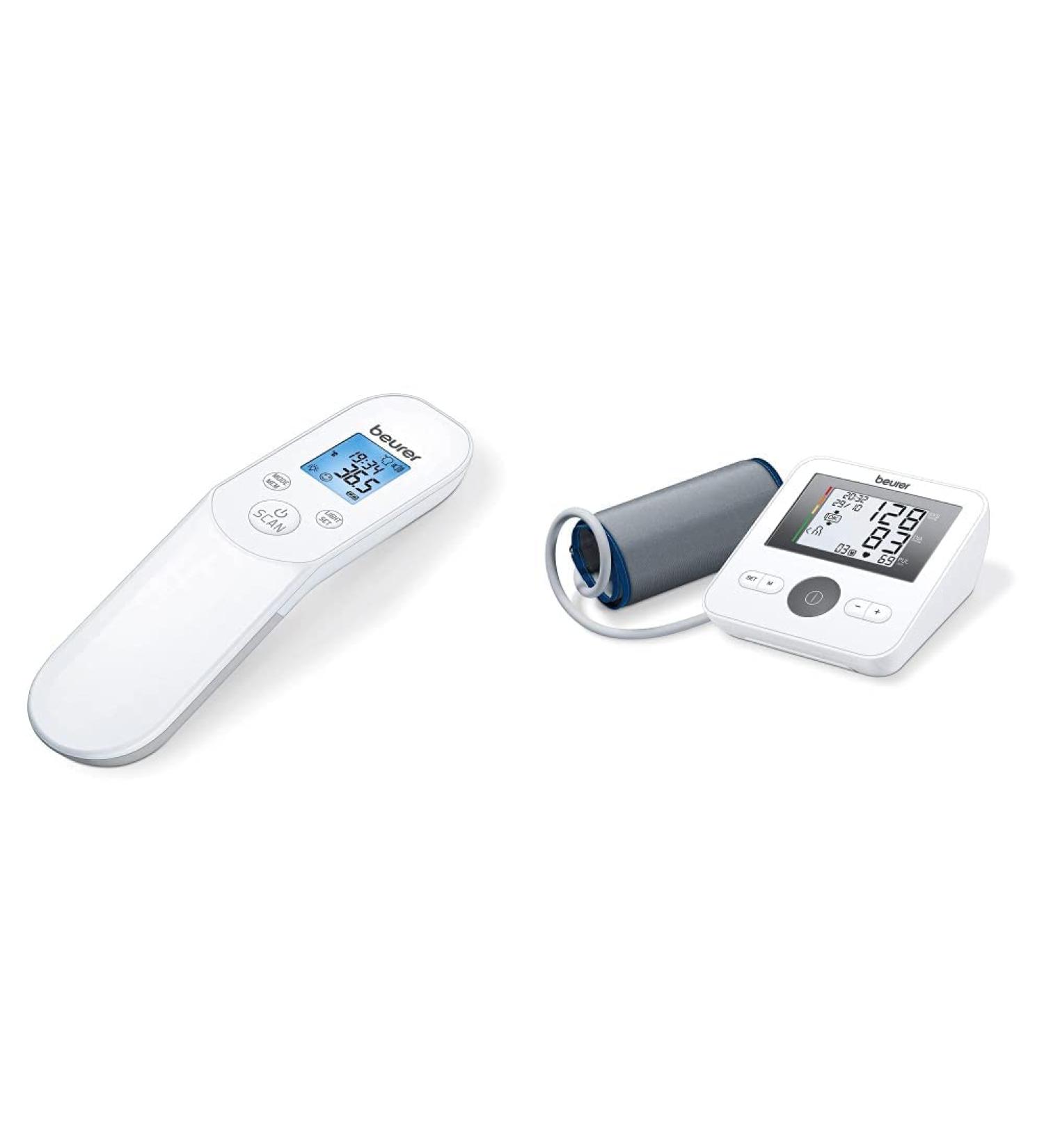 Buy Beurer FT 85 Contactless Infrared Thermometer & BM 27 Upper Arm Blood Pressure Meter Bundle - Fast Hygienic Accurate Health Monitoring - International Shipping Available - Buy Online on GoSupps.com