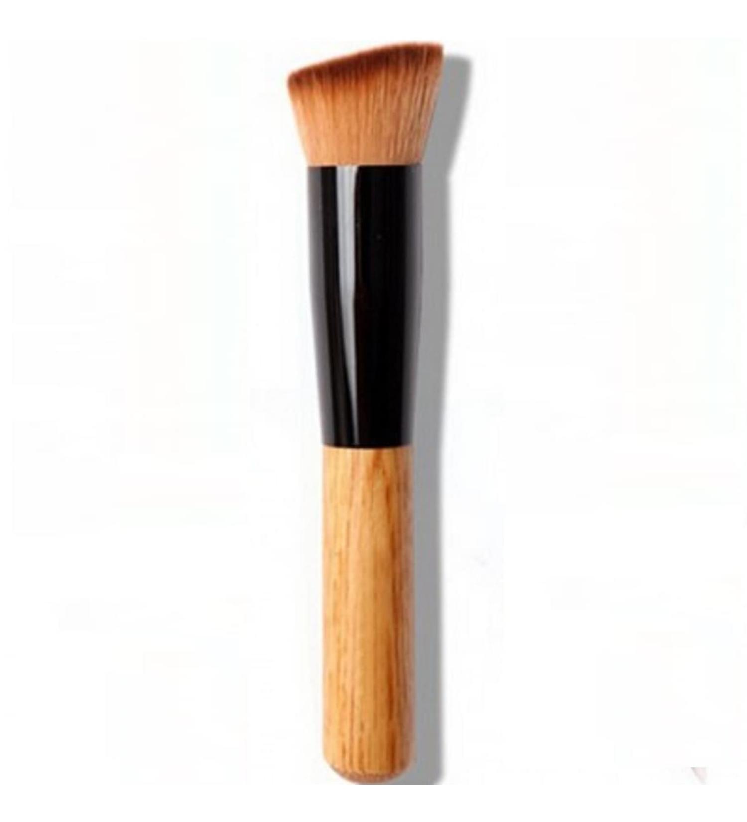 LyDia Flat Angled Wooden Handle Blusher/Face Powder/Liquid Foundation/Face Contour Makeup Brush - Buy Online on GoSupps.com