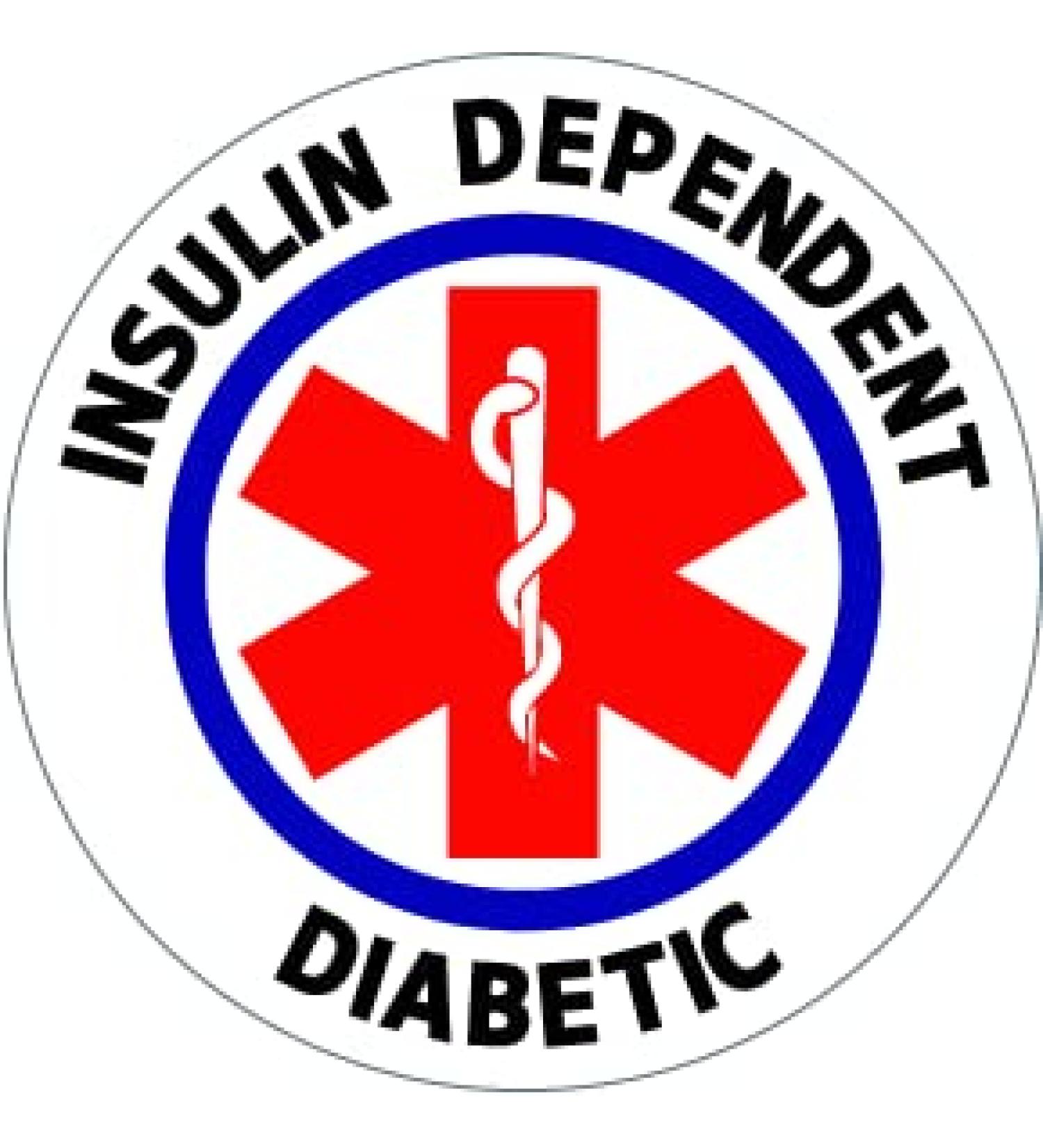 Insulin Dependent Diabetic Safety Sign Sticker Car Vehicle Window Bumper First Aid Safety Vinyl Decal (4 Inch Tall)