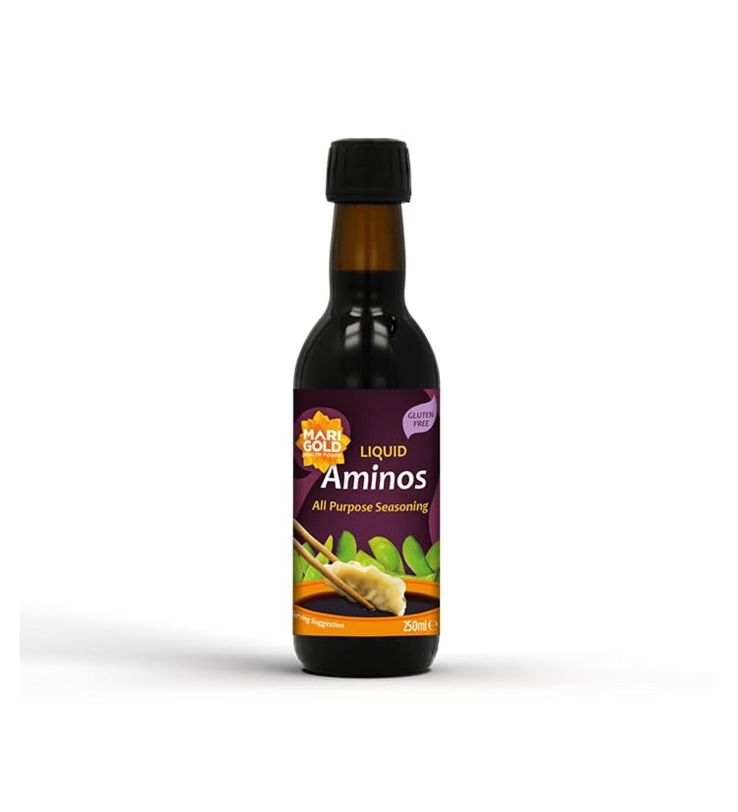 Marigold Health Foods Liquid Aminos All Purpose Seasoning - Vegan & Gluten Free - 250ml (Pack of 6)