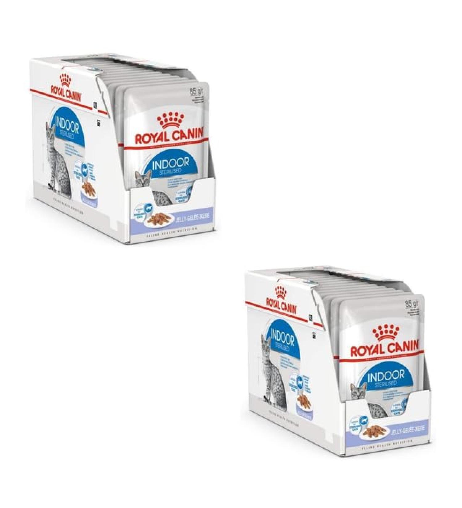 Royal Canin Indoor Sterilised Adult Wet Cat Food in Jelly 24 x 85g - Buy Online on GoSupps.com