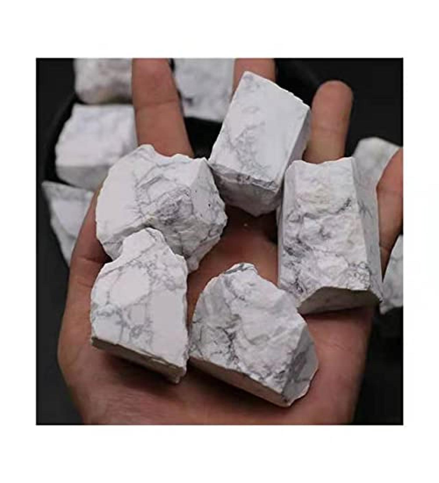 Gemstone Natural Quartz Crystal White howlite Rough raw Crystal Stone for Garden Decoration 8pcs Full of Texture - Buy Online on GoSupps.com