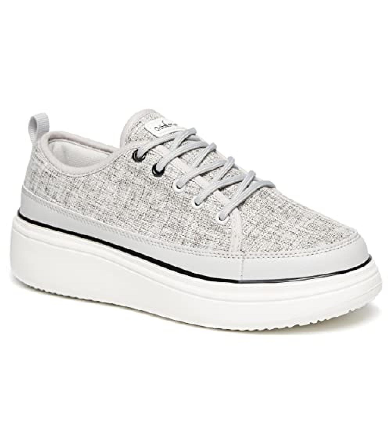 OrthoComfoot Women's Arch Support Walking Shoes - Plantar Fasciitis Relief - 9 W - Light Grey - Buy Online on GoSupps.com