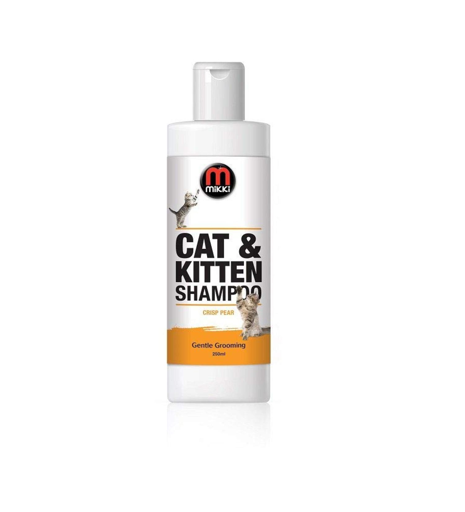 Mikki Cat & Kitten Shampoo Low Foaming Formula Easy Rinse Gentle Non-Irritating 250 ml Crisp Pear Fragrance - Buy Online on GoSupps.com