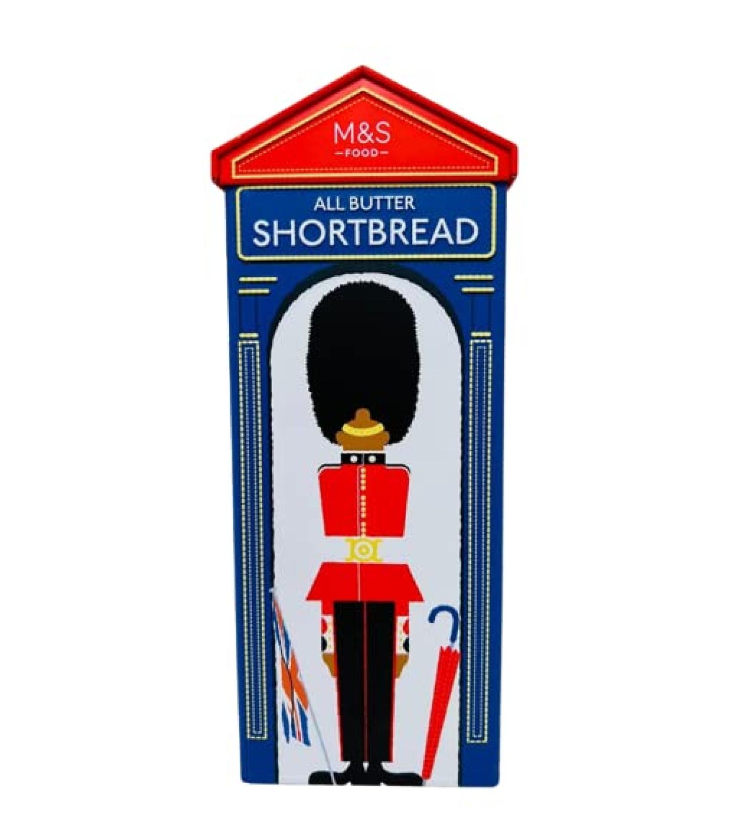 M&S All Butter Shortbread London Guard Tin Christmas Special 180g British Guard Tin Made in Scotland - in Premier Life Store box - Buy Online on GoSupps.com