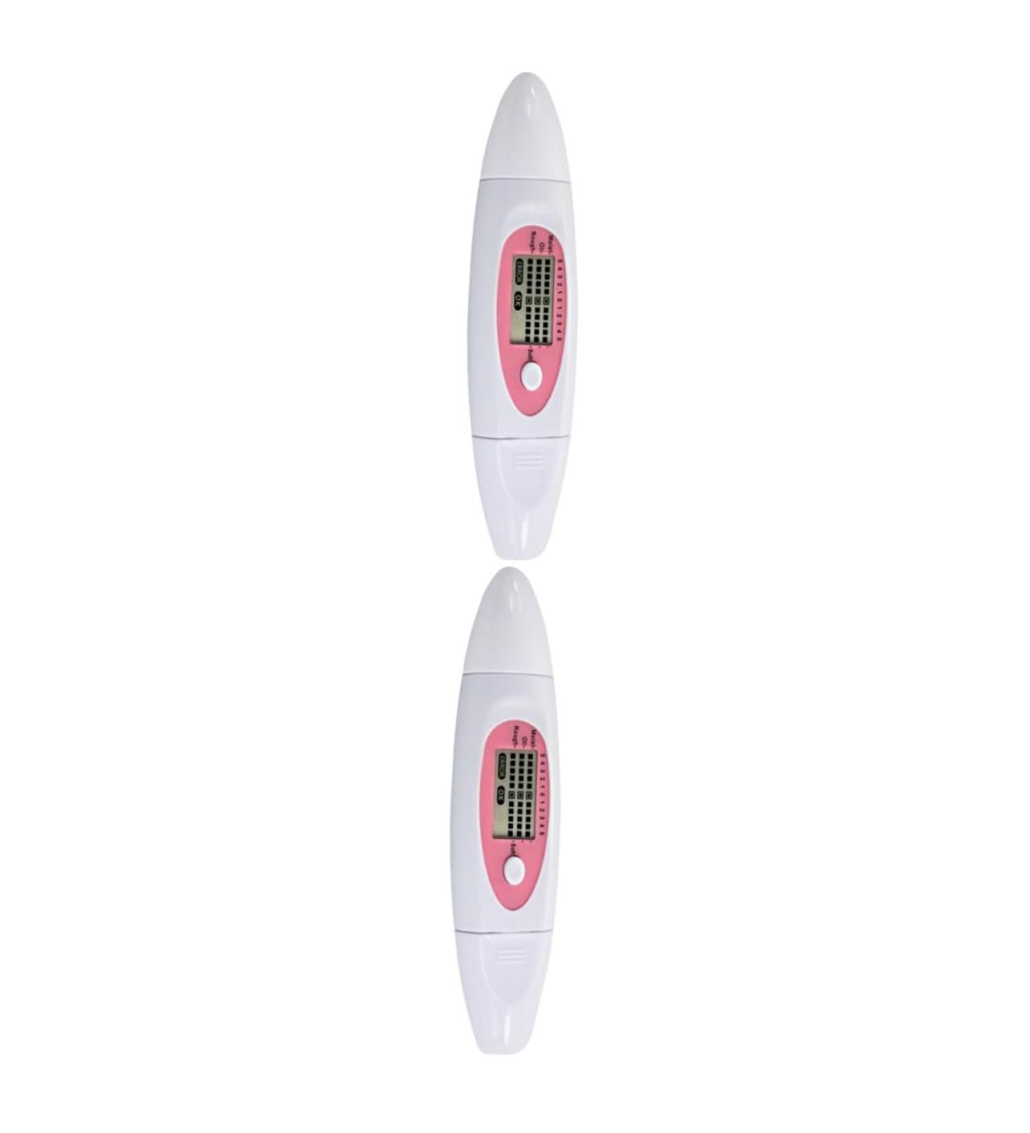 Baluue 2pcs 3 1 Facial Moisture Oil Tester Skin Detector Facial Moisture Meter Skin Analyzer Sensor White 13.5X2 CMx2pcs Pink+whitex2pcs - Buy Online on GoSupps.com