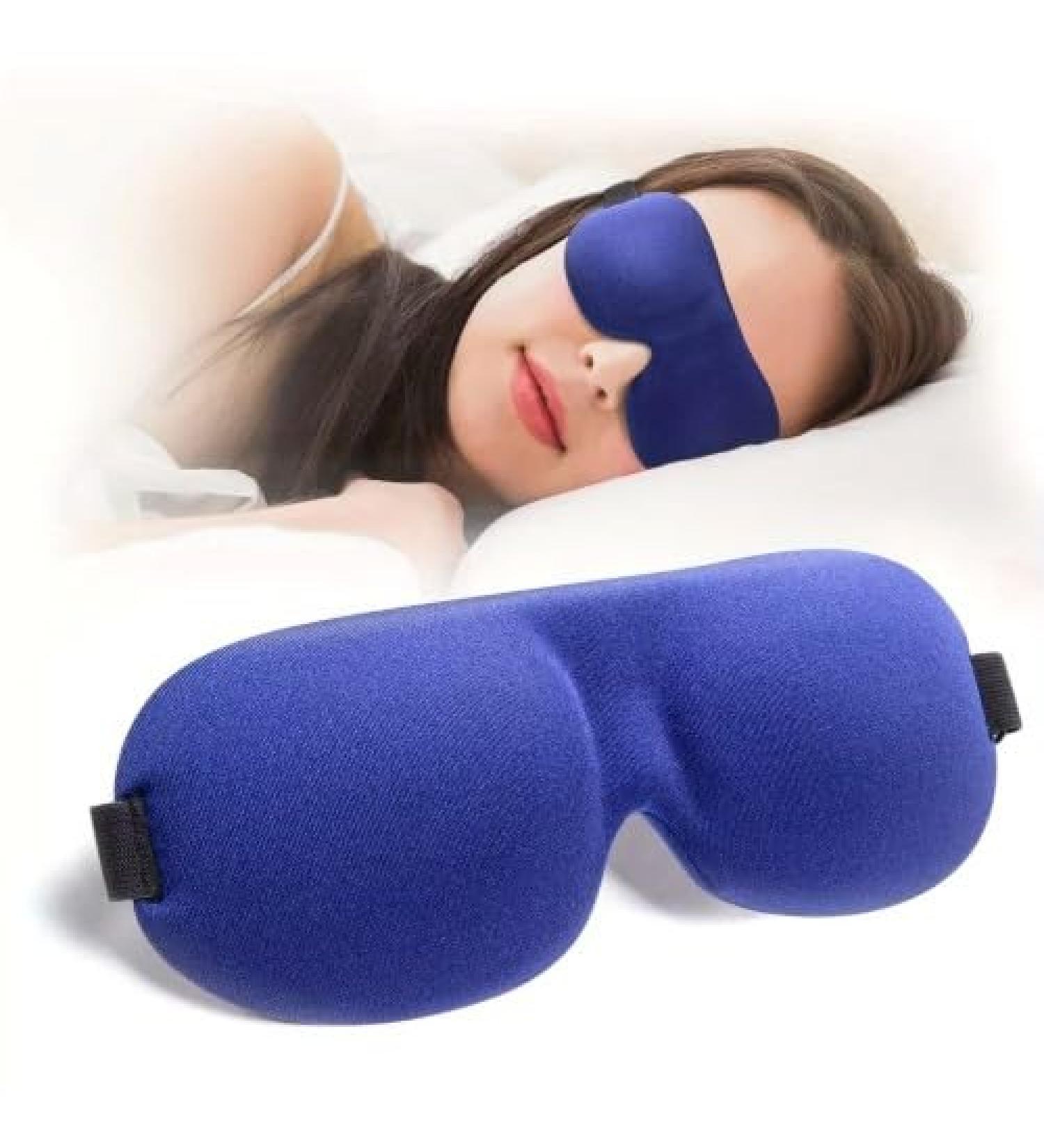 Sleep Eye Mask 2 Pack - Soft Cooling Foam Anti-Fog Adjustable Elastic Strap - Blue - Buy Online on GoSupps.com