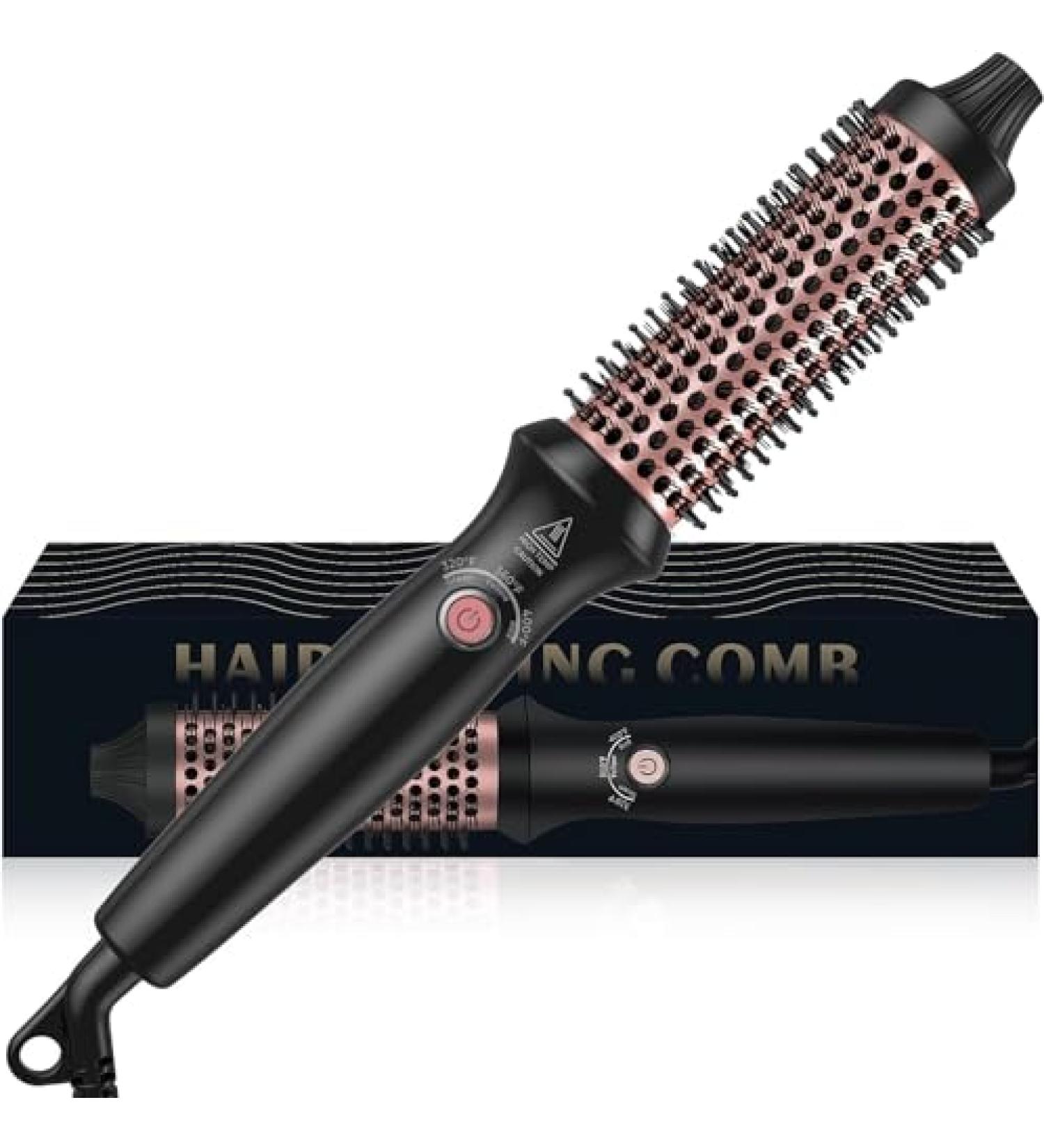 Thermal Brush 3 Temps LCD Display Up to 400 F Curling Brush Curling Iron 1.25 in Heated Curling Brush Ceramic Tourmaline Ionic Volumizing Brush Curling Comb 110-240V Travel Curling Iron - Buy Online on GoSupps.com