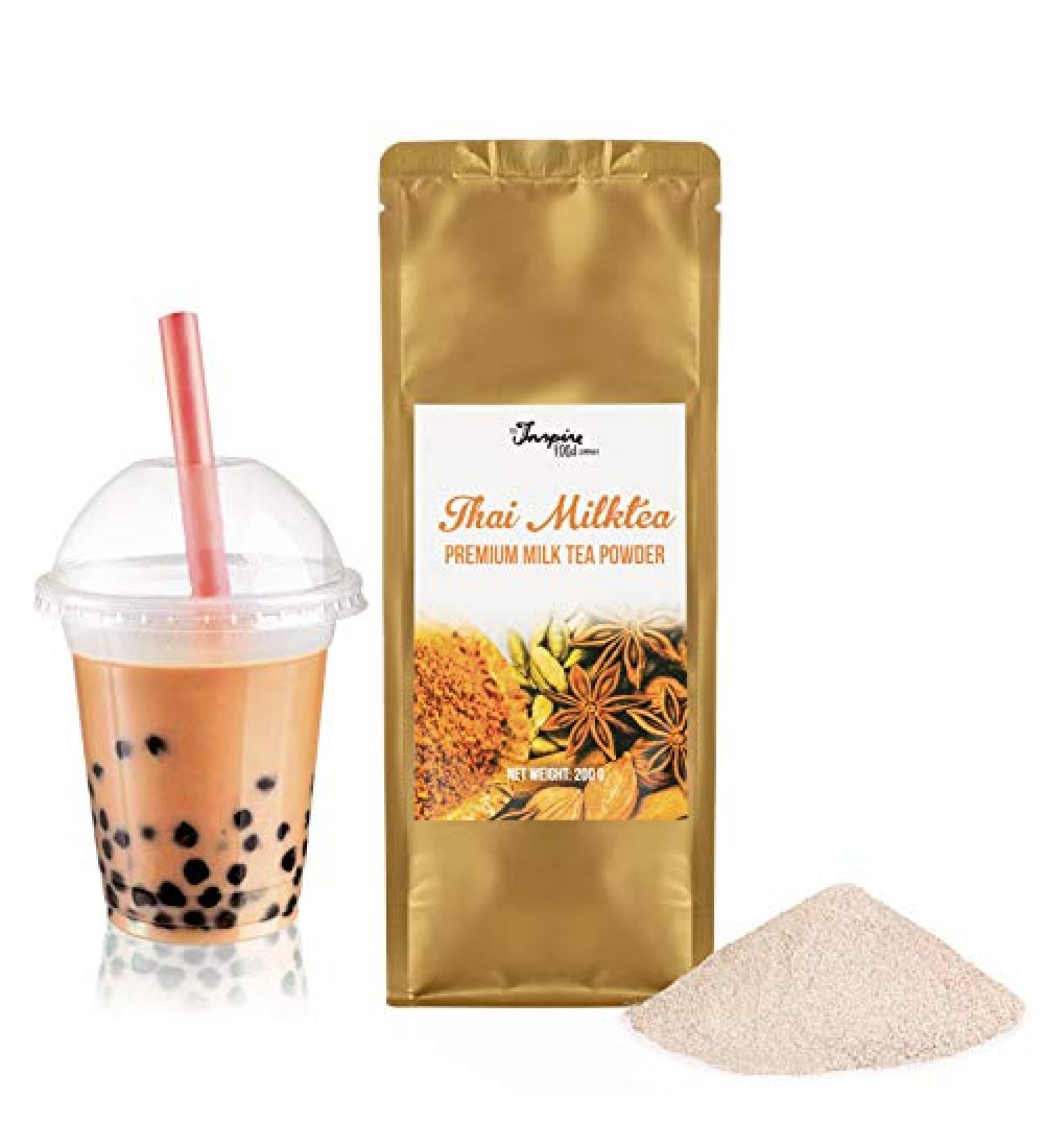 Inspire Food Bubble Tea Thai Milk Tea Powder - 200g | Authentic Boba Tea Mixing Powder Natural Ingredients No Artificial Dyes - Buy Online on GoSupps.com