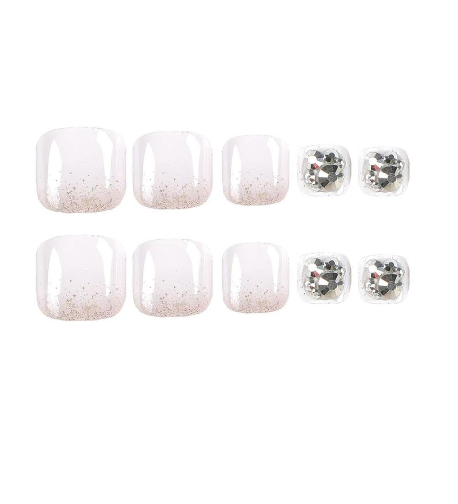 Short False Toenails Press On Toenails-Shiny Artificial Toenails Full Cover Toe Nails Nails Supplies for DIY Nails Decor White Artificial Toenails-Shiny Press On Toenails Full Cover False Toenails - Buy Online on GoSupps.com
