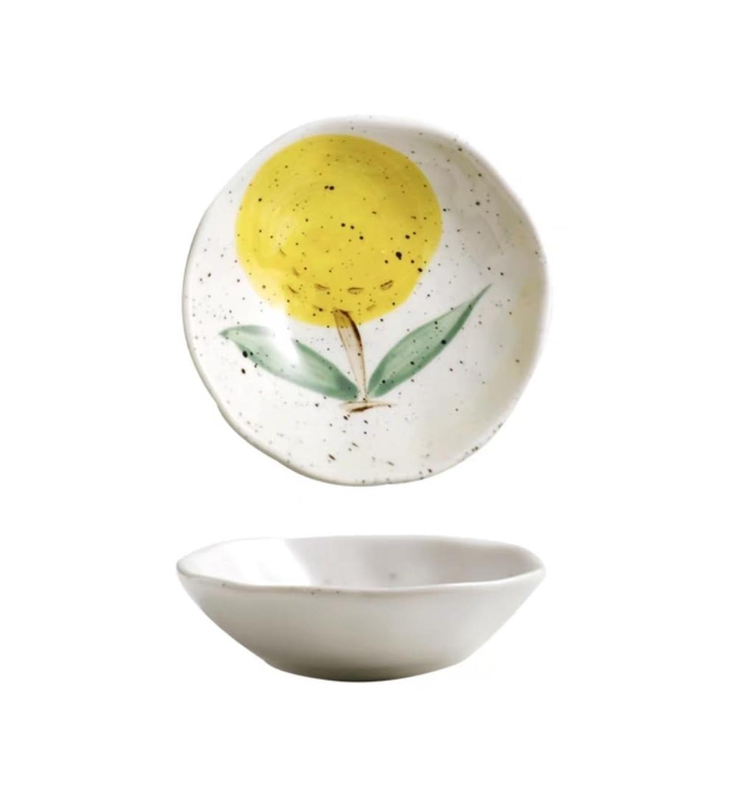 Fruit Bowl Snack Containers Lemon Pattern Small Plate Dipping Sauce Plate Household Sauce Plate Tableware Snacks Small Bowl Soy Sauce Vinegar Dipping Plate Breakfast Bowls - Buy Online on GoSupps.com
