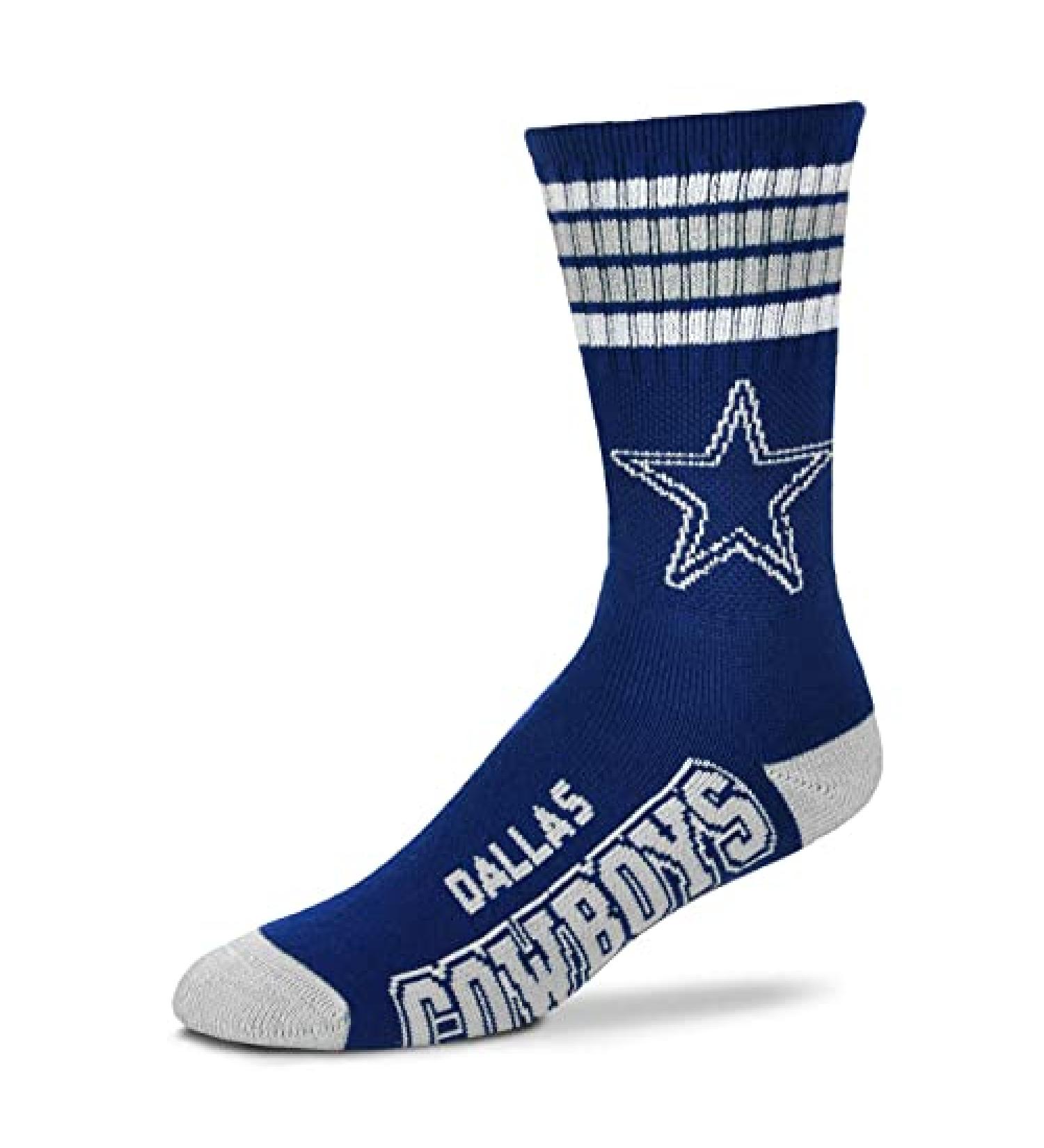 For Bare Feet Adult NFL Crew Socks Size: Adult Large - Dallas Cowboys
