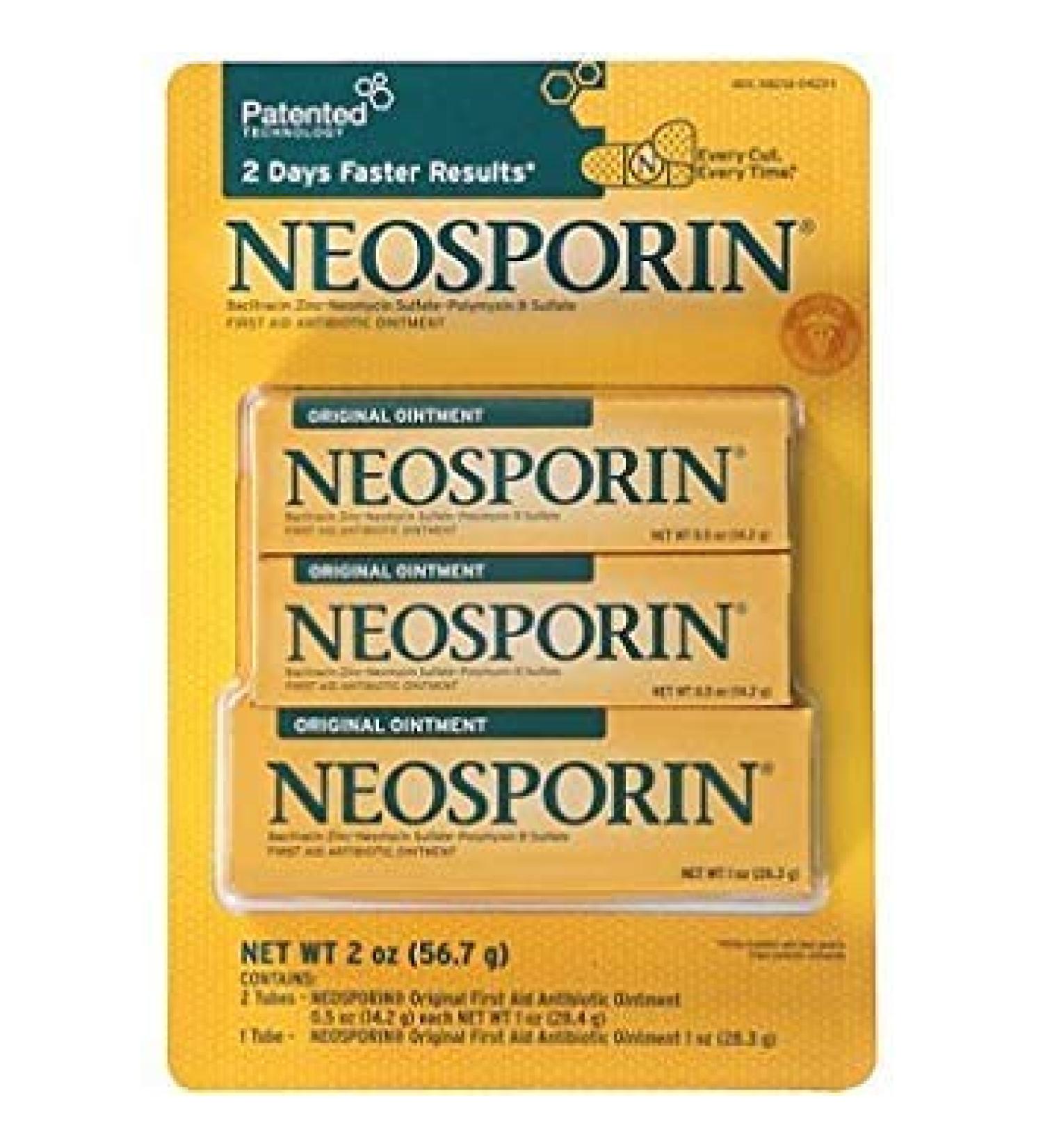 Neosporin Original First Aid Antibiotic Ointment (0.5 oz 2 ct. + 1.0 oz 1 ct.)