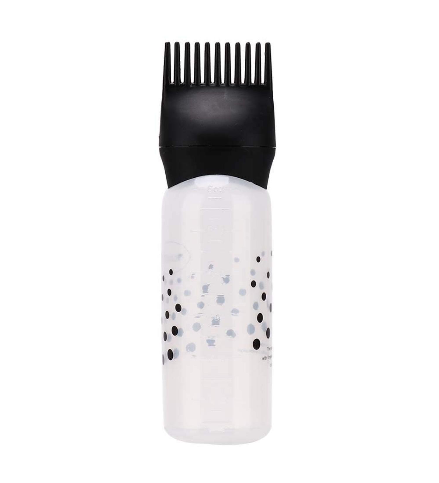 Dyestuff Applicator 170ml Hair Dye Bottle Applicator Brush Shampoo Bottle Hair Dyeing Bottle with Comb Teet for Barbershops Hair Salons(black) - Buy Online on GoSupps.com