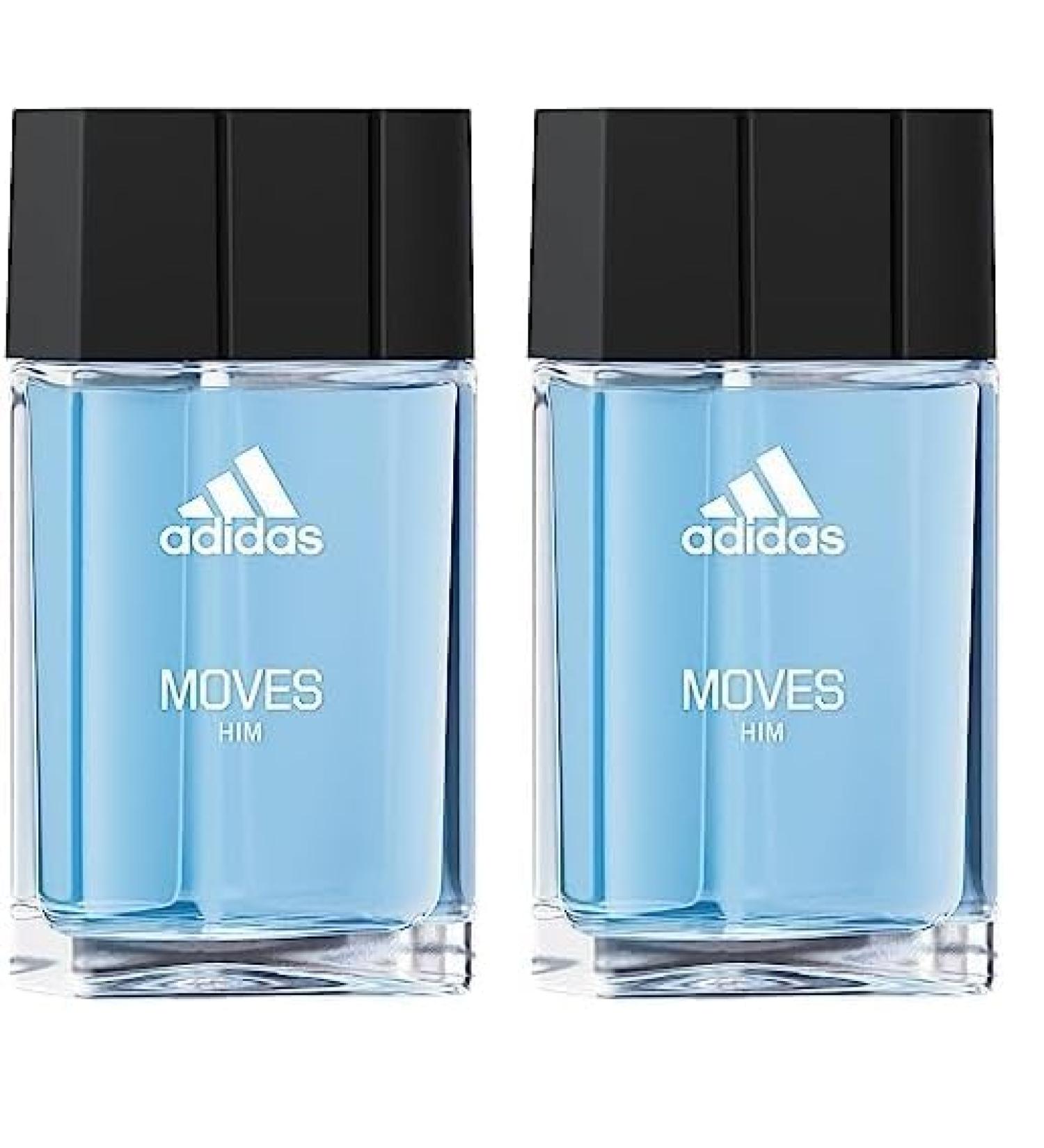 Adidas Moves for Men Eau de Toilette Spray 1.6 Fl OZ (Pack of 2) 1.6 Fl Oz (Pack of 2) Spray - Buy Online on GoSupps.com