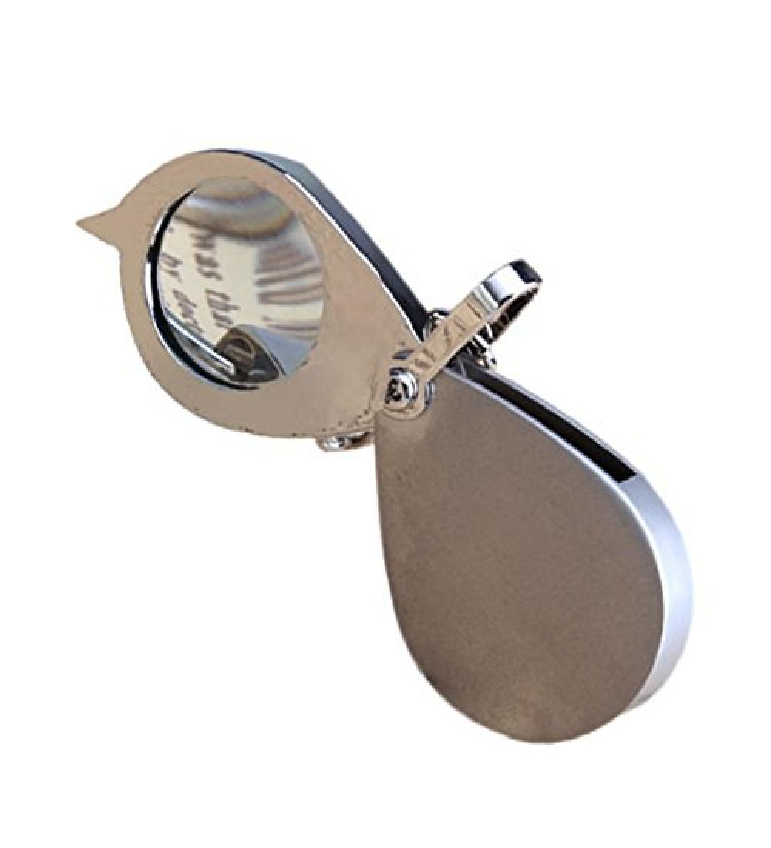 Plauauyt 30mm 3X Pocket Folding Magnifier Reading Magnifying Glass Loupe with Key Chain Silver - Buy Online on GoSupps.com