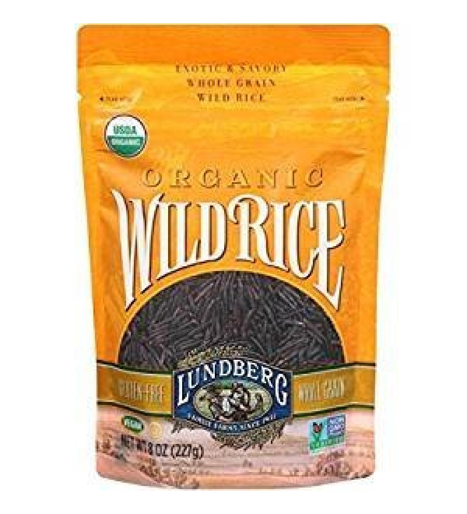 Lundberg Organic Wild Rice Gluten Free Non GMO 8 Oz. Pack Of 3.