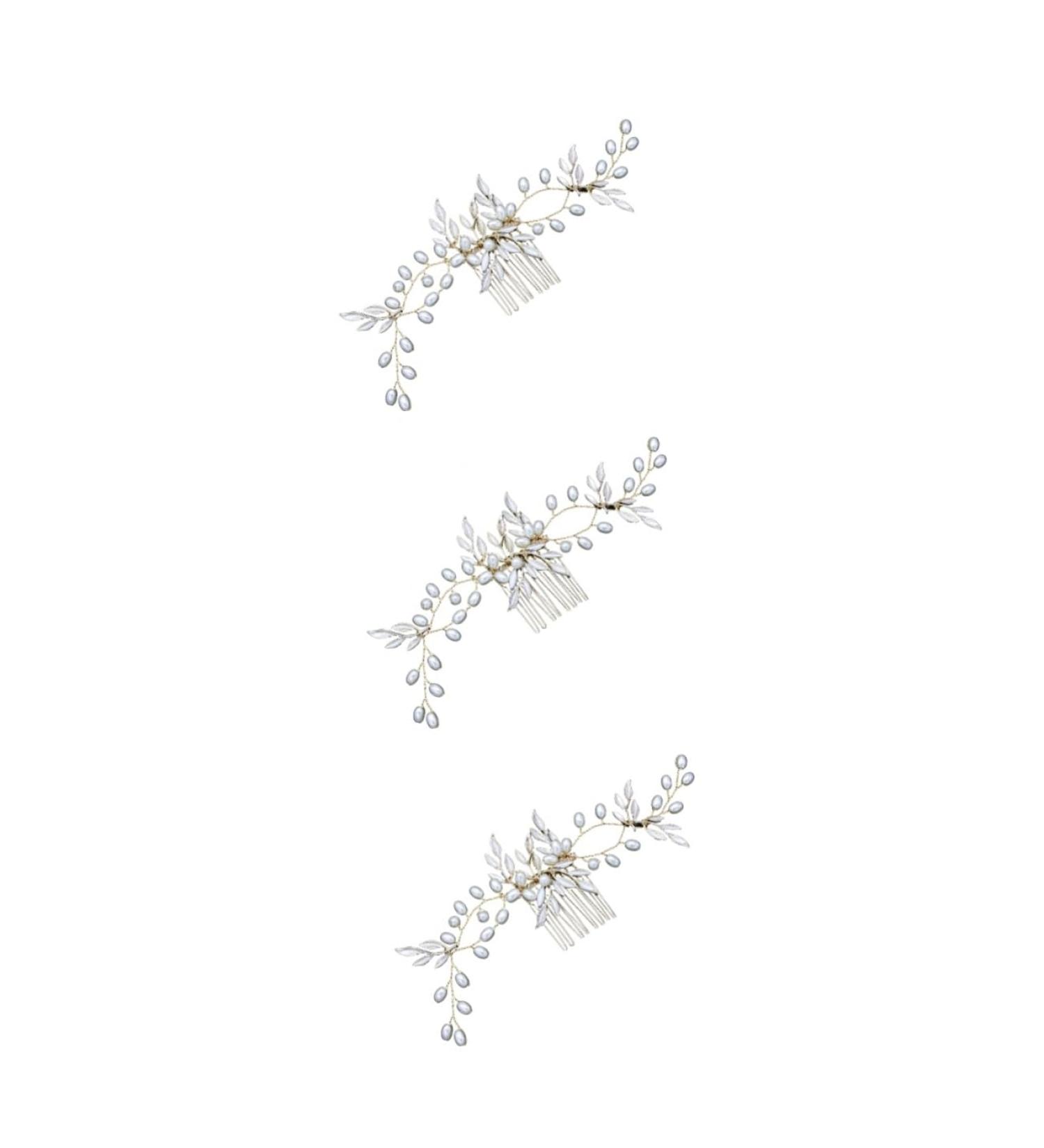 FRCOLOR Set of 3 Headpieces for the Bride Hair Accessories Hair Comb Crystal Wedding Hair Clip Hair Pin Bridal Comb Bridal Hair Comb Pearl Headpiece Miss - Buy Online on GoSupps.com